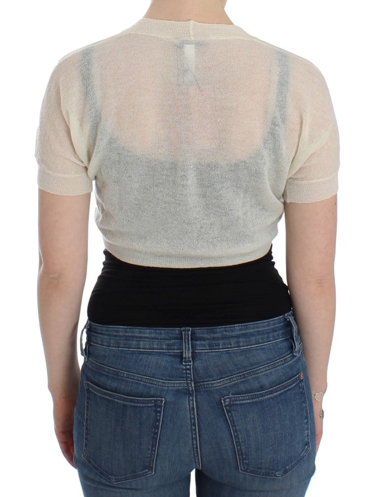 Ermanno Scervino White Wool Cardigan Sweater - Whispers Of Wisdom Clothing