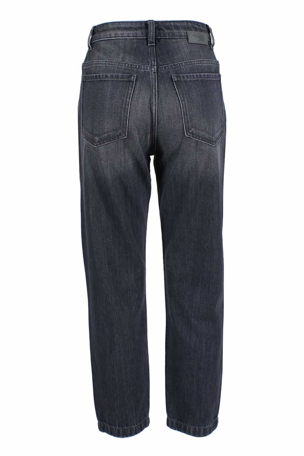 Yes Zee Black Cotton Women High-Waisted Jean