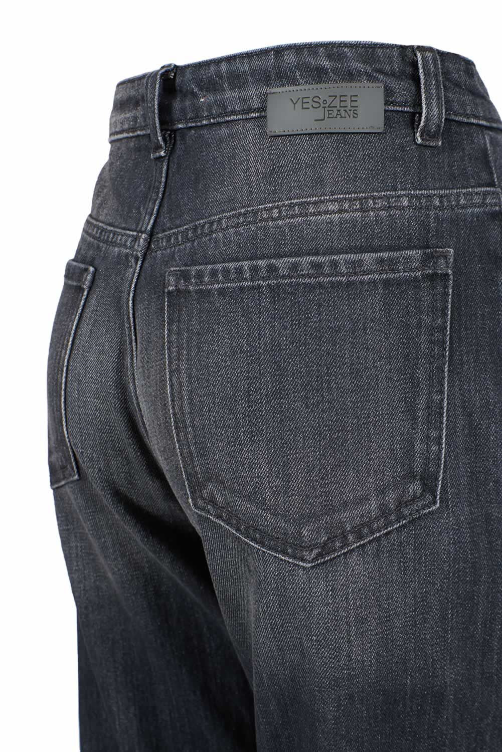 Yes Zee Black Cotton Women High-Waisted Jean