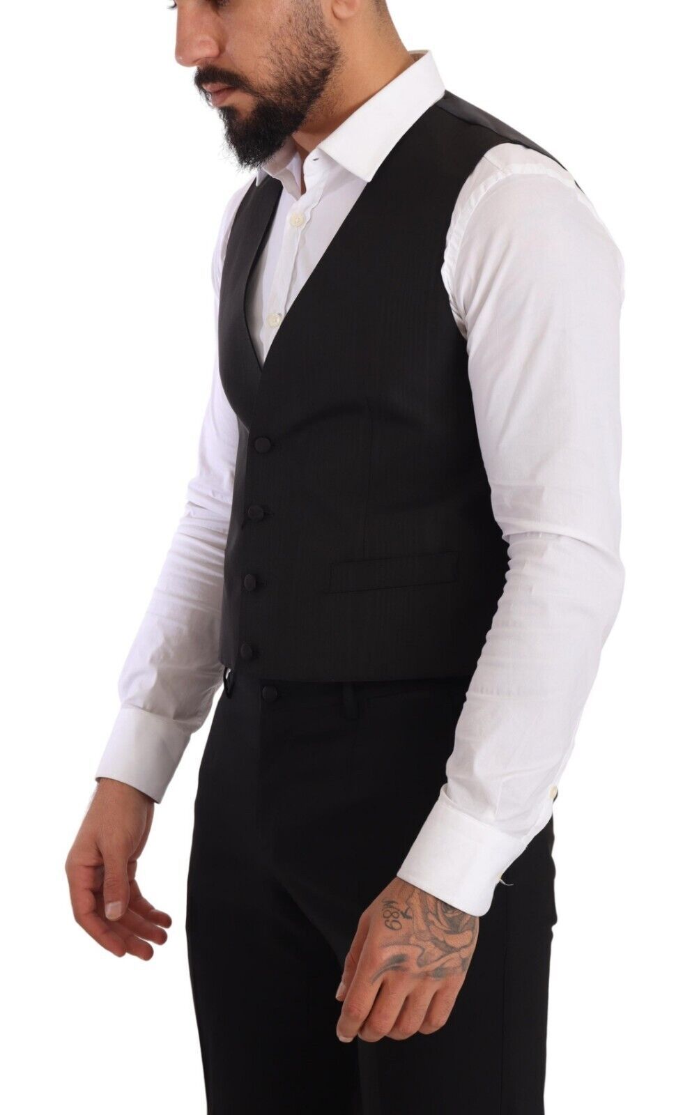 Dolce & Gabbana Gray Silk Slim Fit Waistcoat Formal Vest - Whispers Of Wisdom Clothing