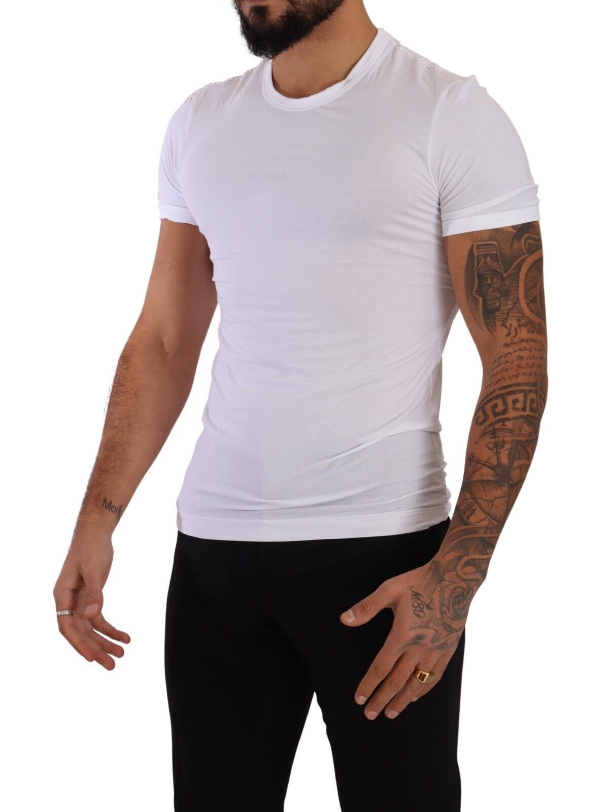 Dolce & Gabbana White Round Neck Cotton Stretch T-shirt Underwear
