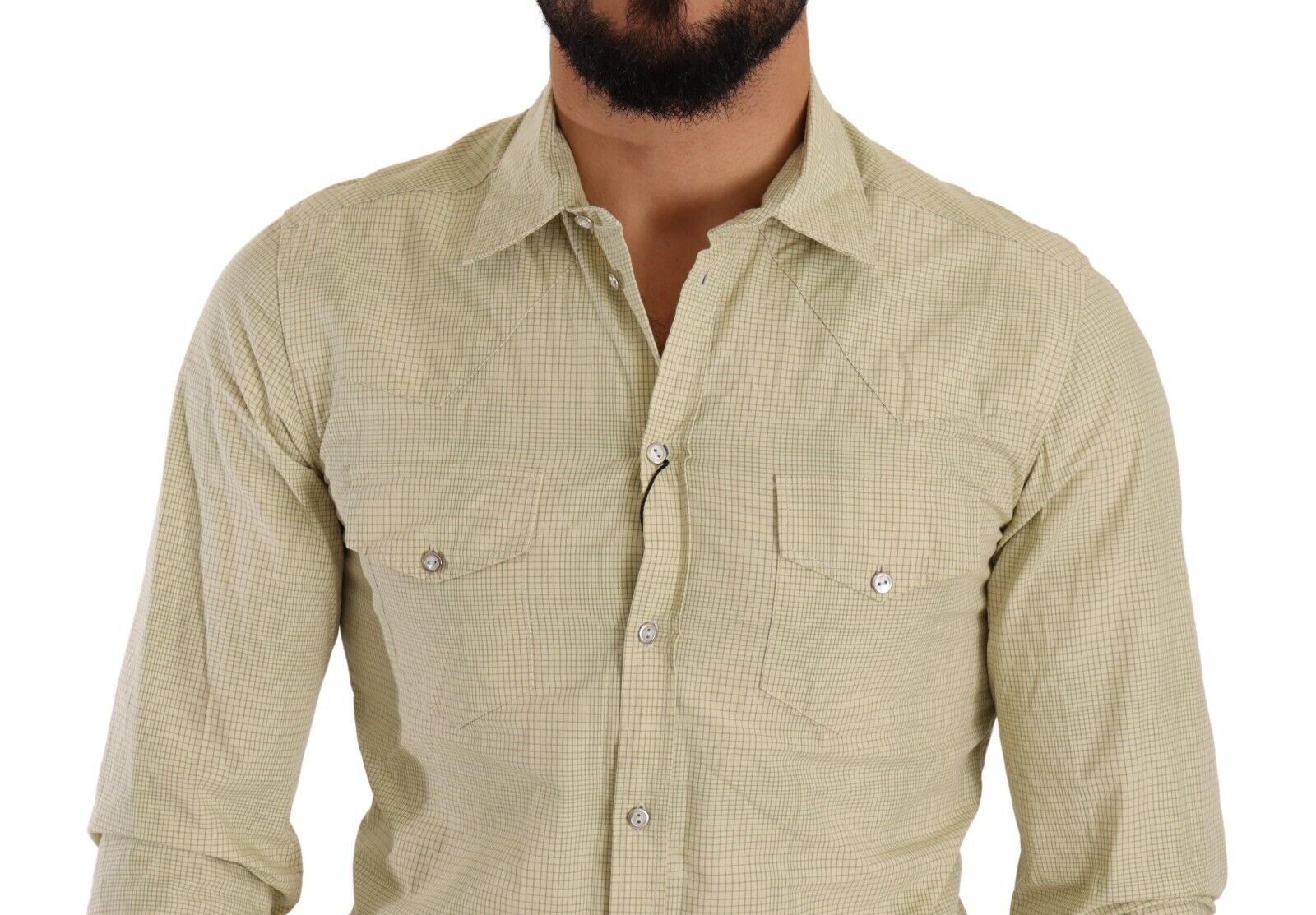 Dolce & Gabbana Yellow SICILIA Cotton Casual Slim Fit Shirt - Whispers Of Wisdom Clothing