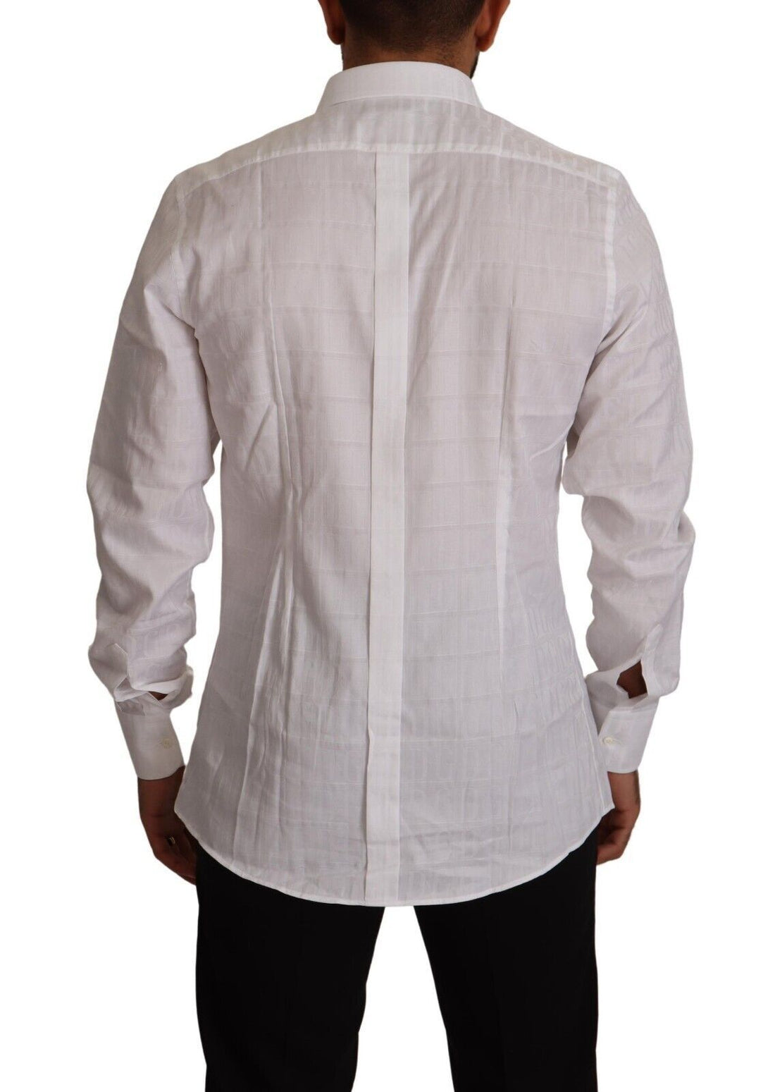 Dolce & Gabbana White GOLD Cotton Slim Fit Dress Formal Shirt - Whispers Of Wisdom Clothing