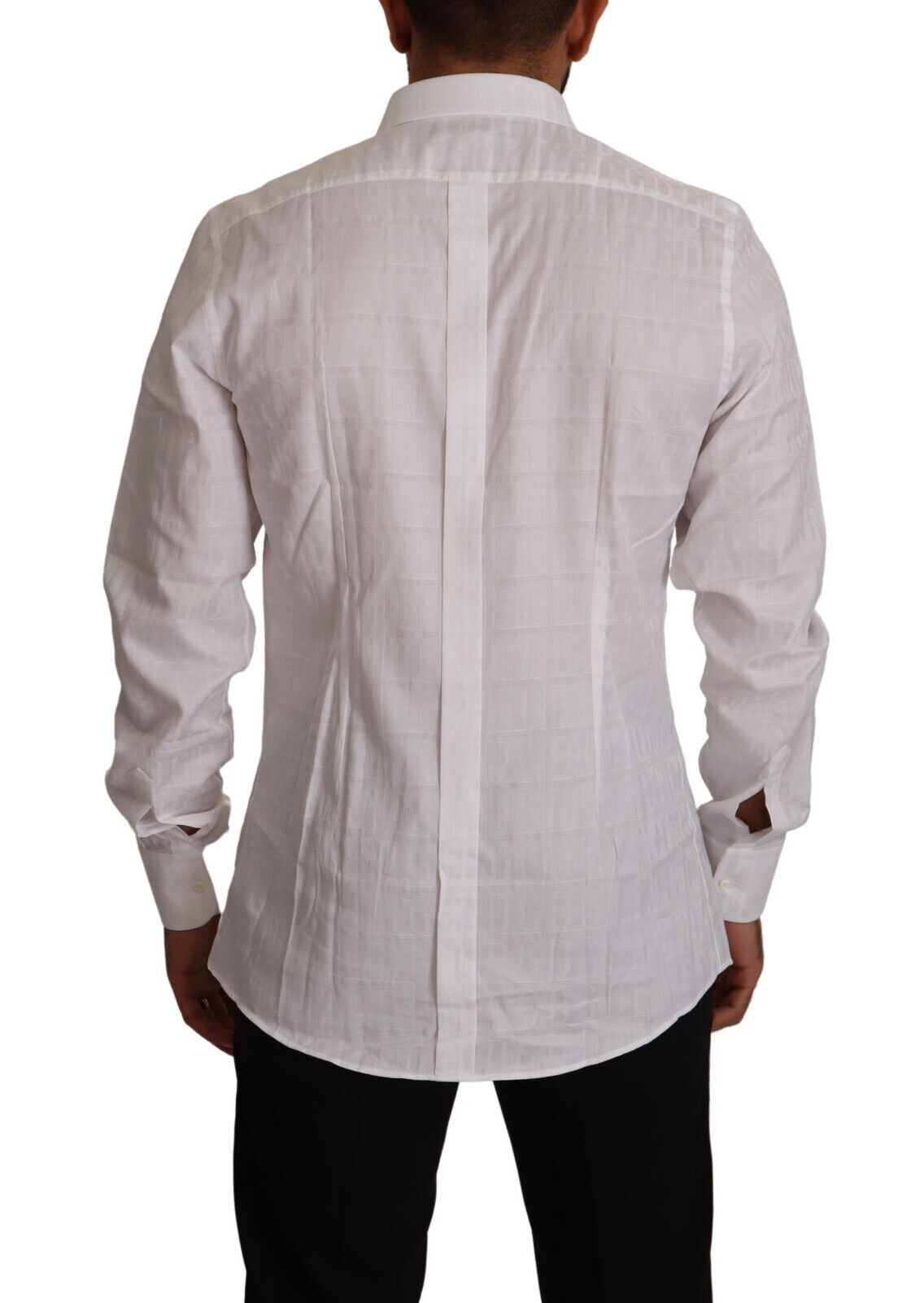 Dolce & Gabbana White GOLD Cotton Slim Fit Dress Formal Shirt - Whispers Of Wisdom Clothing