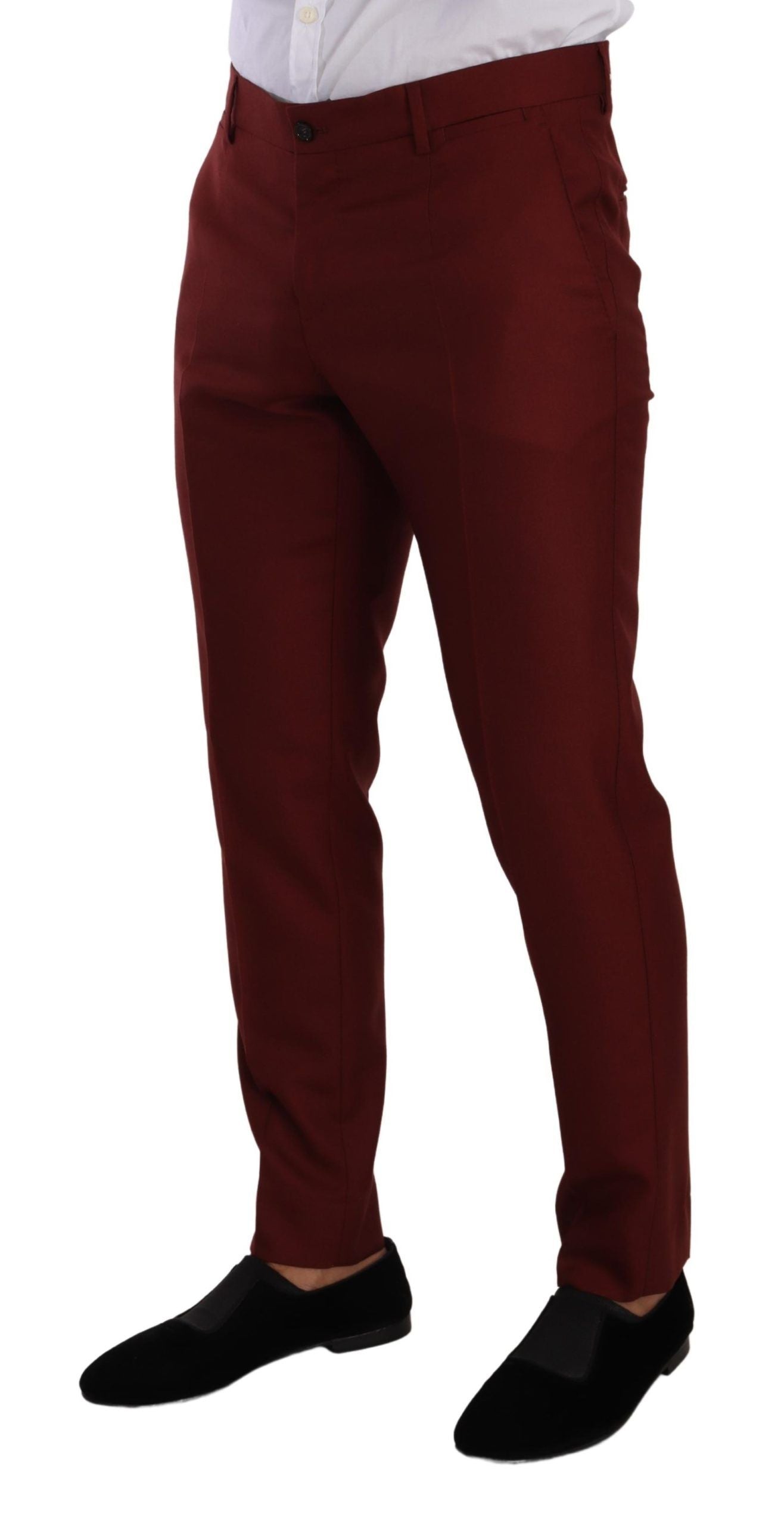 Dolce & Gabbana Red Cashmere Silk Dress Men Trouser Pants - Whispers Of Wisdom Clothing