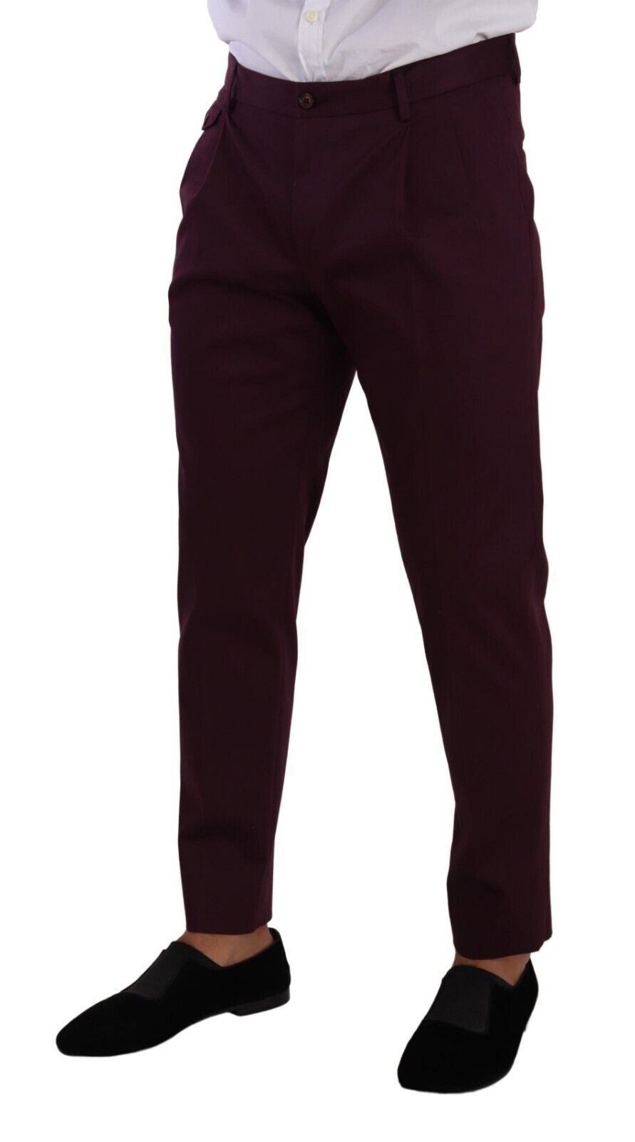 Dolce & Gabbana Purple Cotton Tapered Chinos Dress Pants - Whispers Of Wisdom Clothing