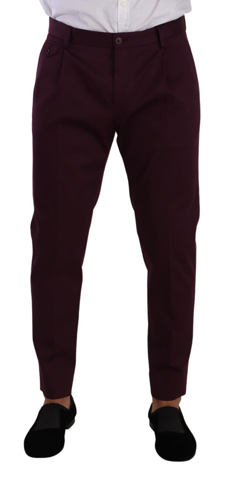 Dolce & Gabbana Purple Cotton Tapered Chinos Dress Pants - Whispers Of Wisdom Clothing