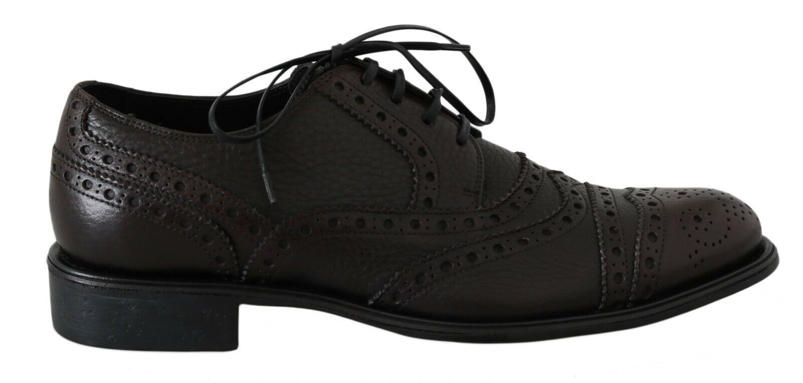 Dolce & Gabbana Brown Leather Wingtip Derby Formal Shoes - Whispers Of Wisdom Clothing