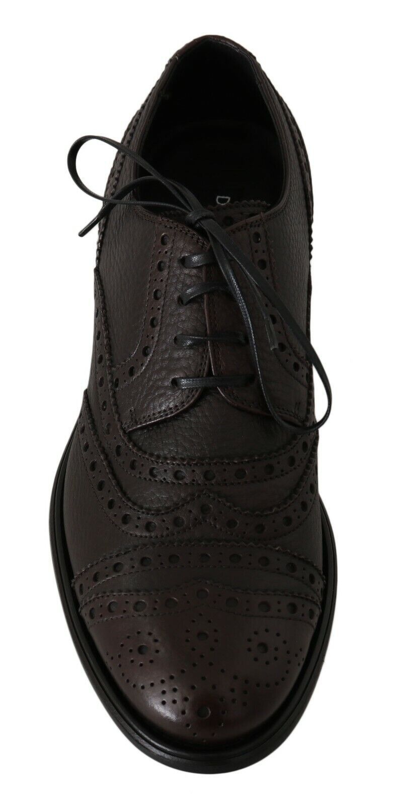Dolce & Gabbana Brown Leather Wingtip Derby Formal Shoes - Whispers Of Wisdom Clothing