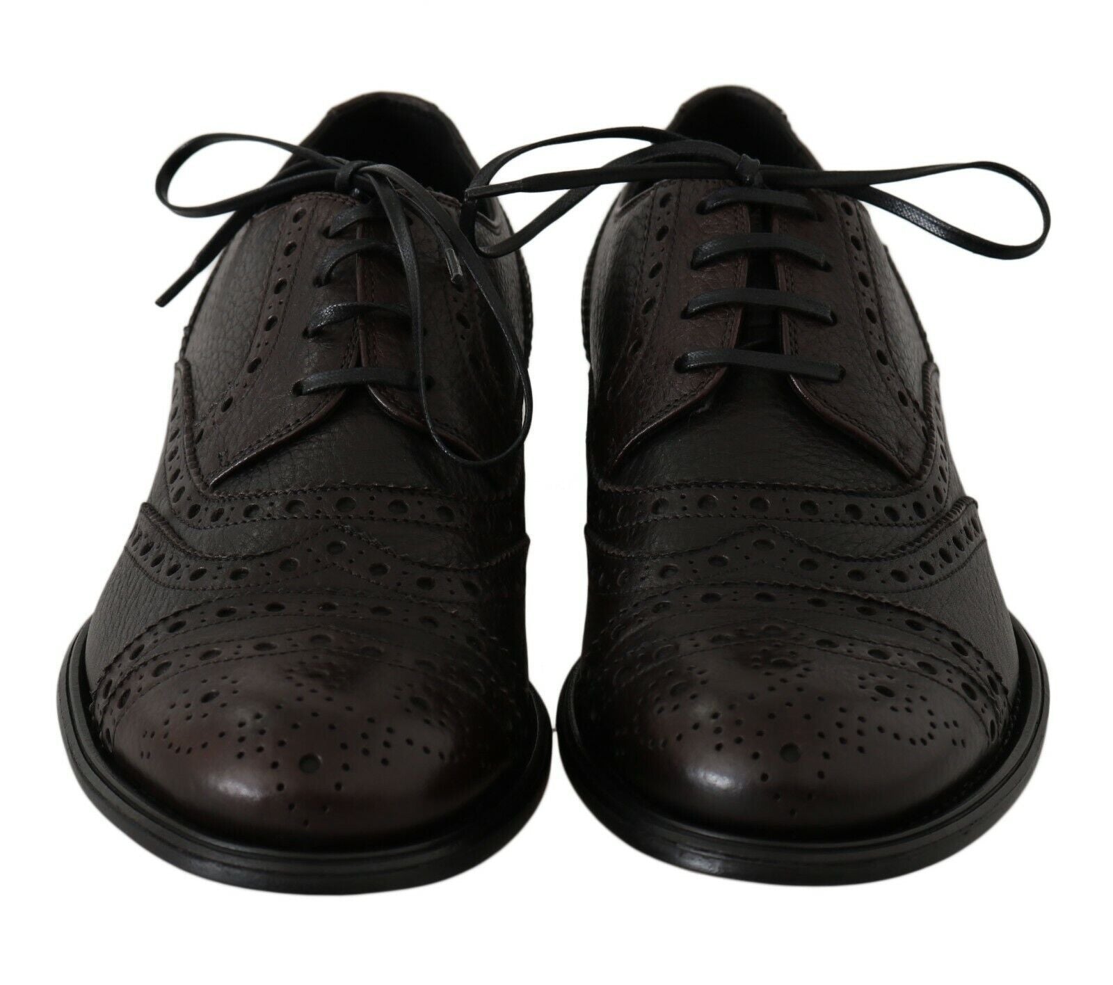 Dolce & Gabbana Brown Leather Wingtip Derby Formal Shoes - Whispers Of Wisdom Clothing