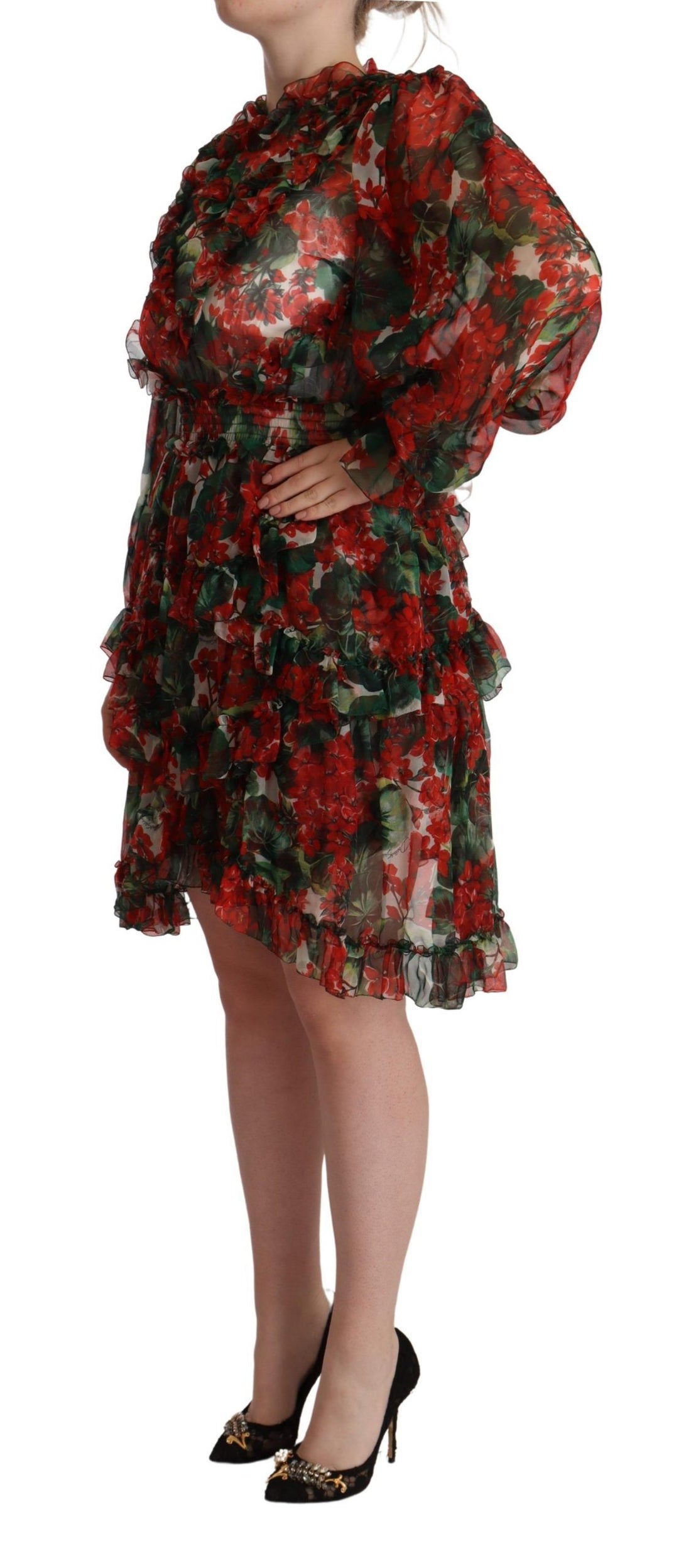 Dolce & Gabbana Multicolor Red Floral Silk Long Maxi Dress - Whispers Of Wisdom Clothing