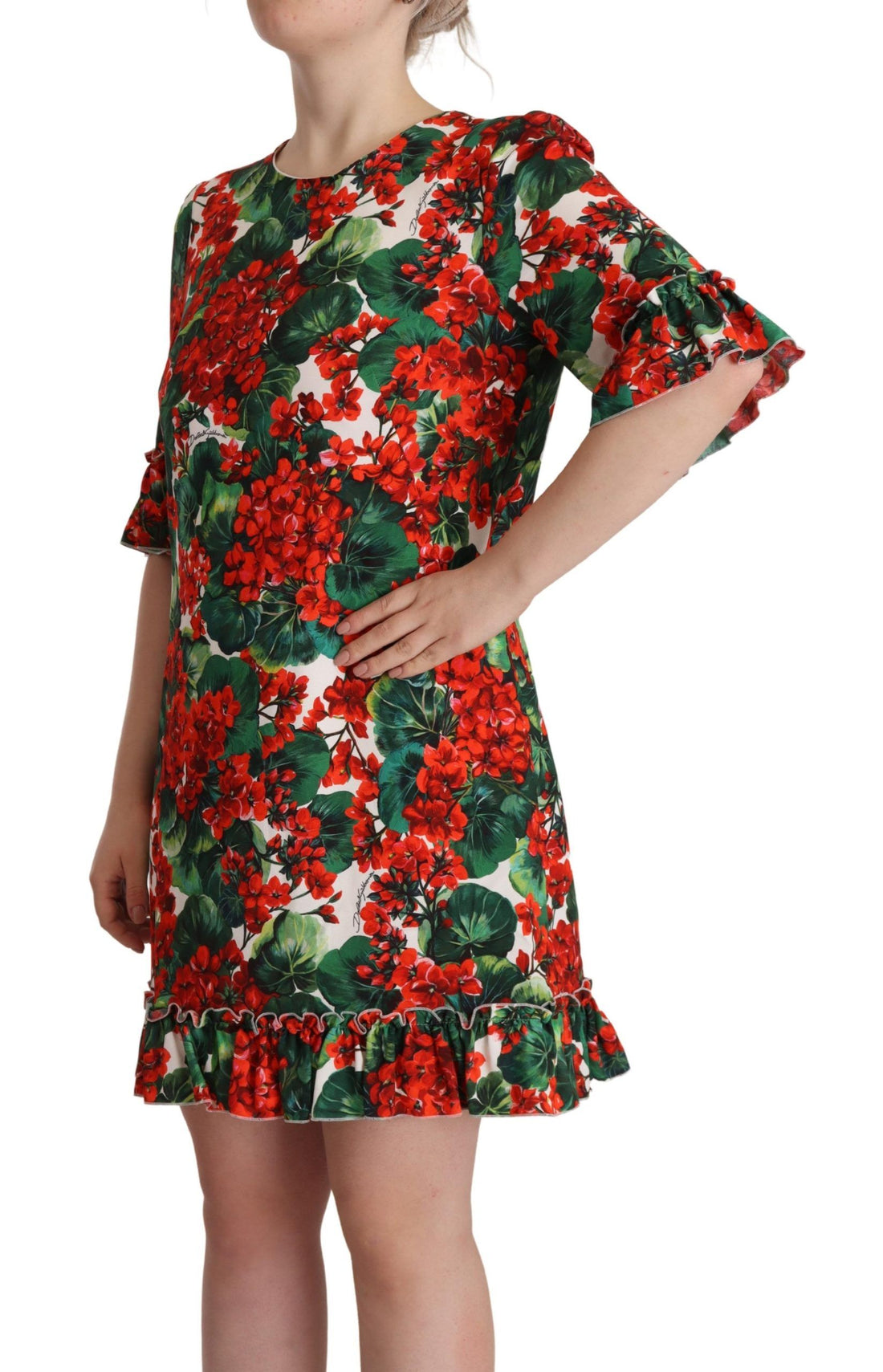 Dolce & Gabbana Multicolor Red Floral Shift Gown Dress - Whispers Of Wisdom Clothing