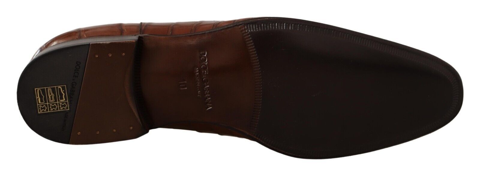 Dolce & Gabbana Brown Crocodile Leather Mens Formal Derby Shoes - Whispers Of Wisdom Clothing