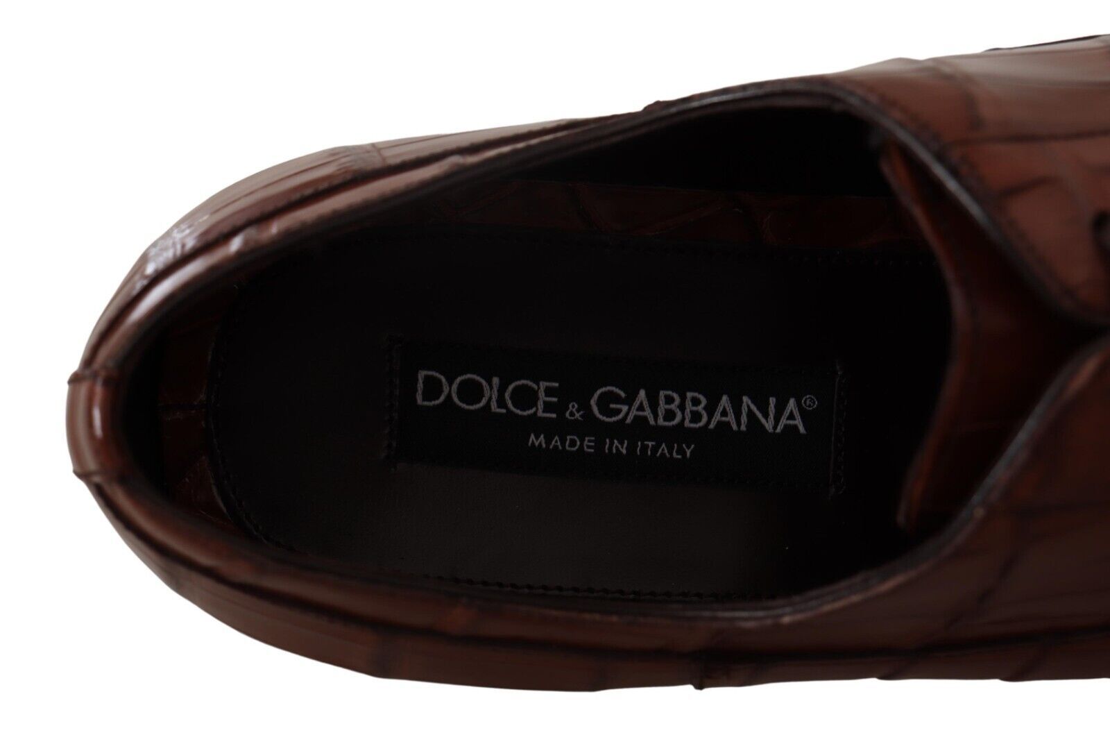 Dolce & Gabbana Brown Crocodile Leather Mens Formal Derby Shoes - Whispers Of Wisdom Clothing