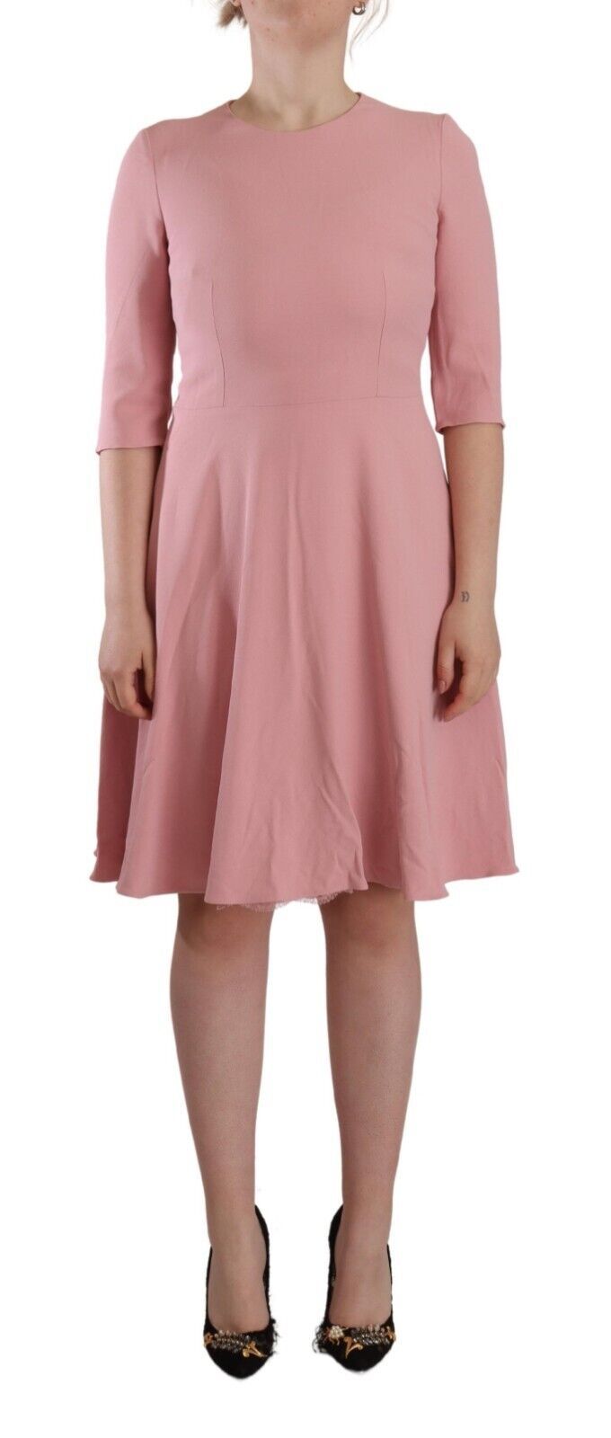 Dolce & Gabbana Pink 3/4 Sleeves Viscose Blend A-line Dress - Whispers Of Wisdom Clothing