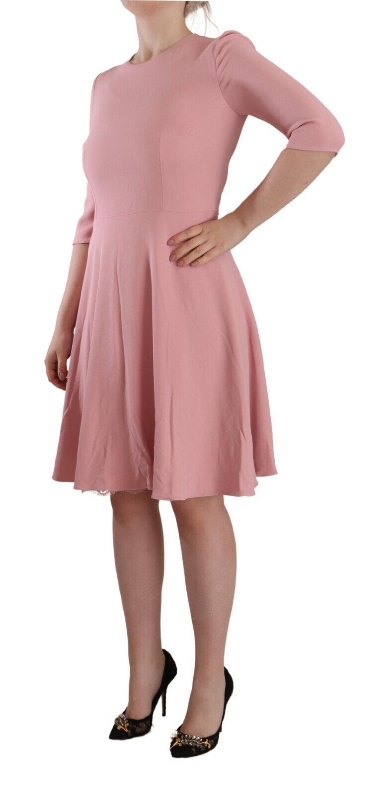 Dolce & Gabbana Pink 3/4 Sleeves Viscose Blend A-line Dress - Whispers Of Wisdom Clothing