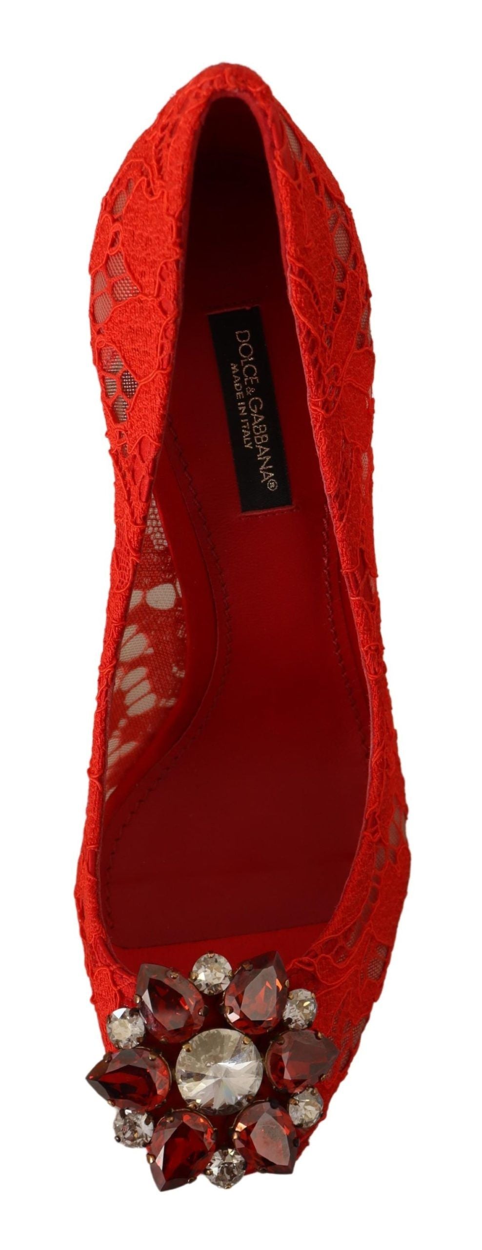 Dolce & Gabbana Red Taormina Lace Crystal Heels Pumps - Whispers Of Wisdom Clothing
