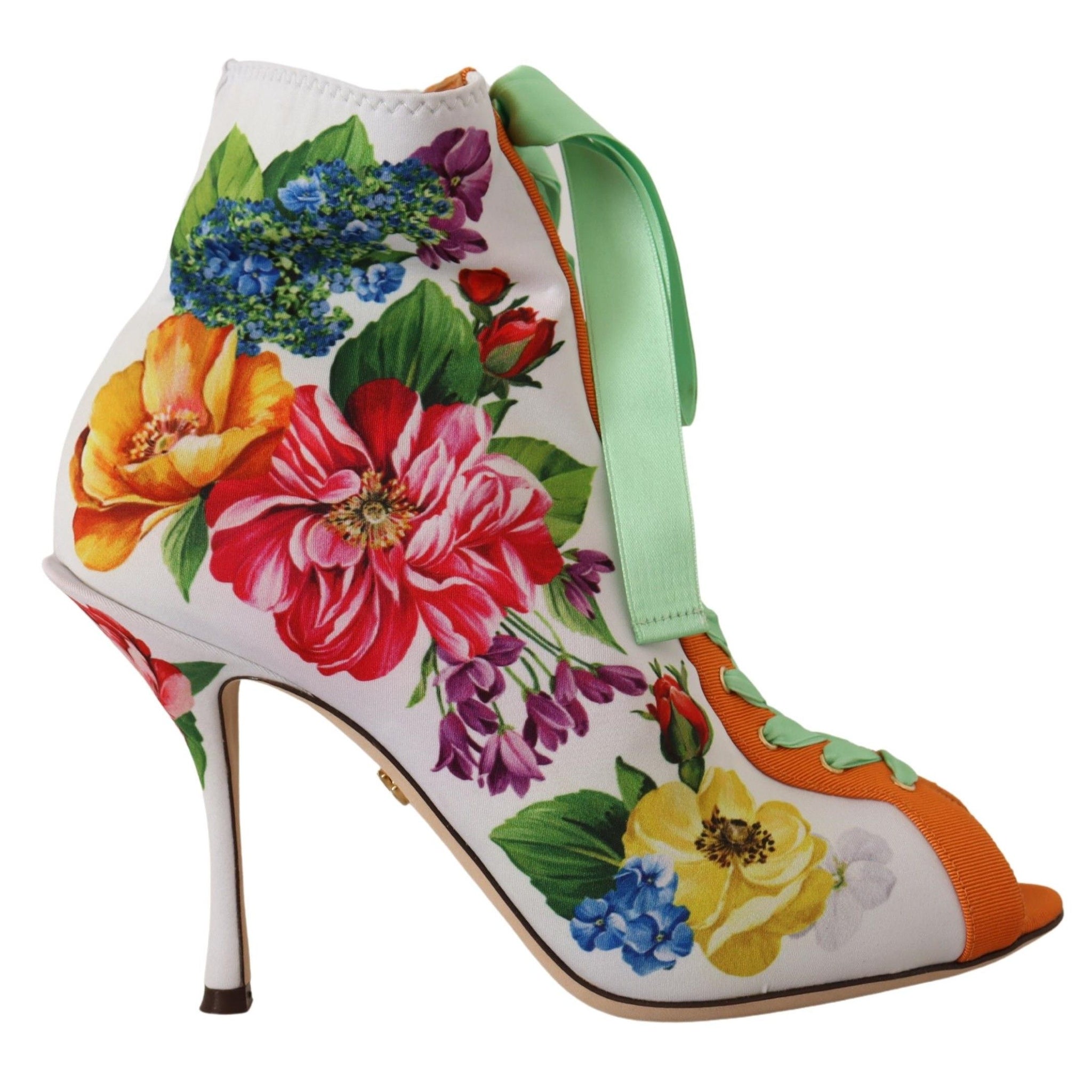 Dolce & Gabbana White Jersey Stretch Boots Open Toes Heels Shoes - Whispers Of Wisdom Clothing