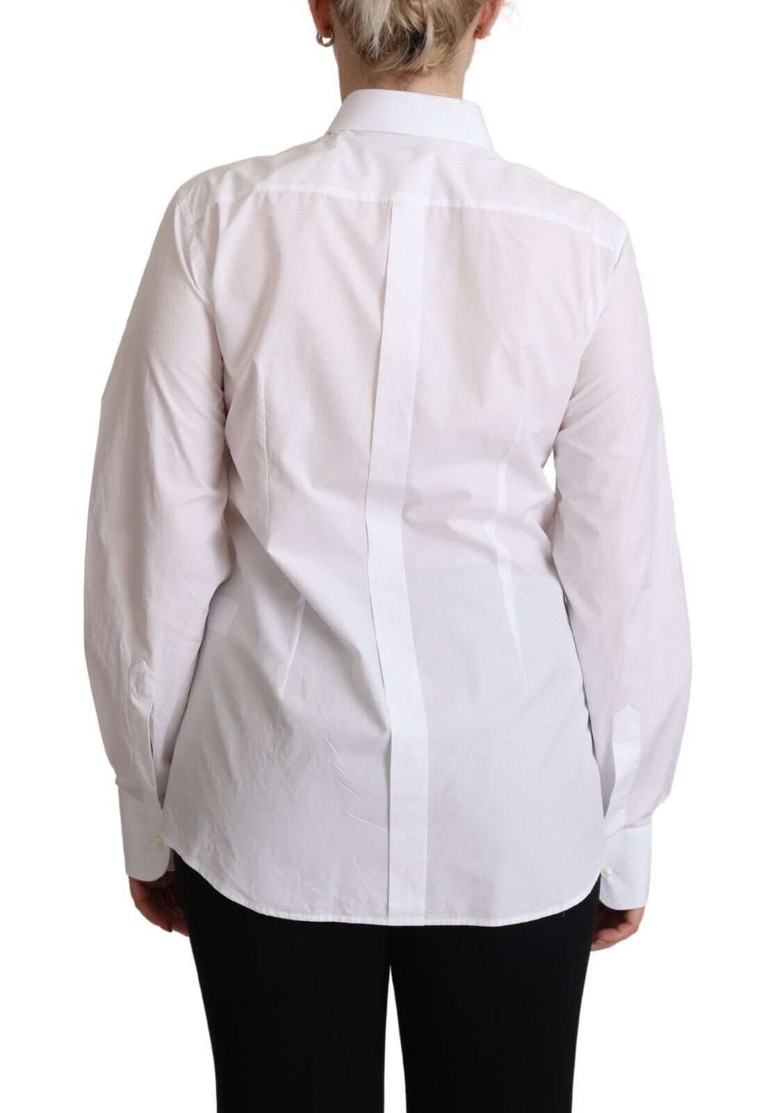 Dolce & Gabbana White Cotton Dress Collared Long Sleeves Shirt Top - Whispers Of Wisdom Clothing