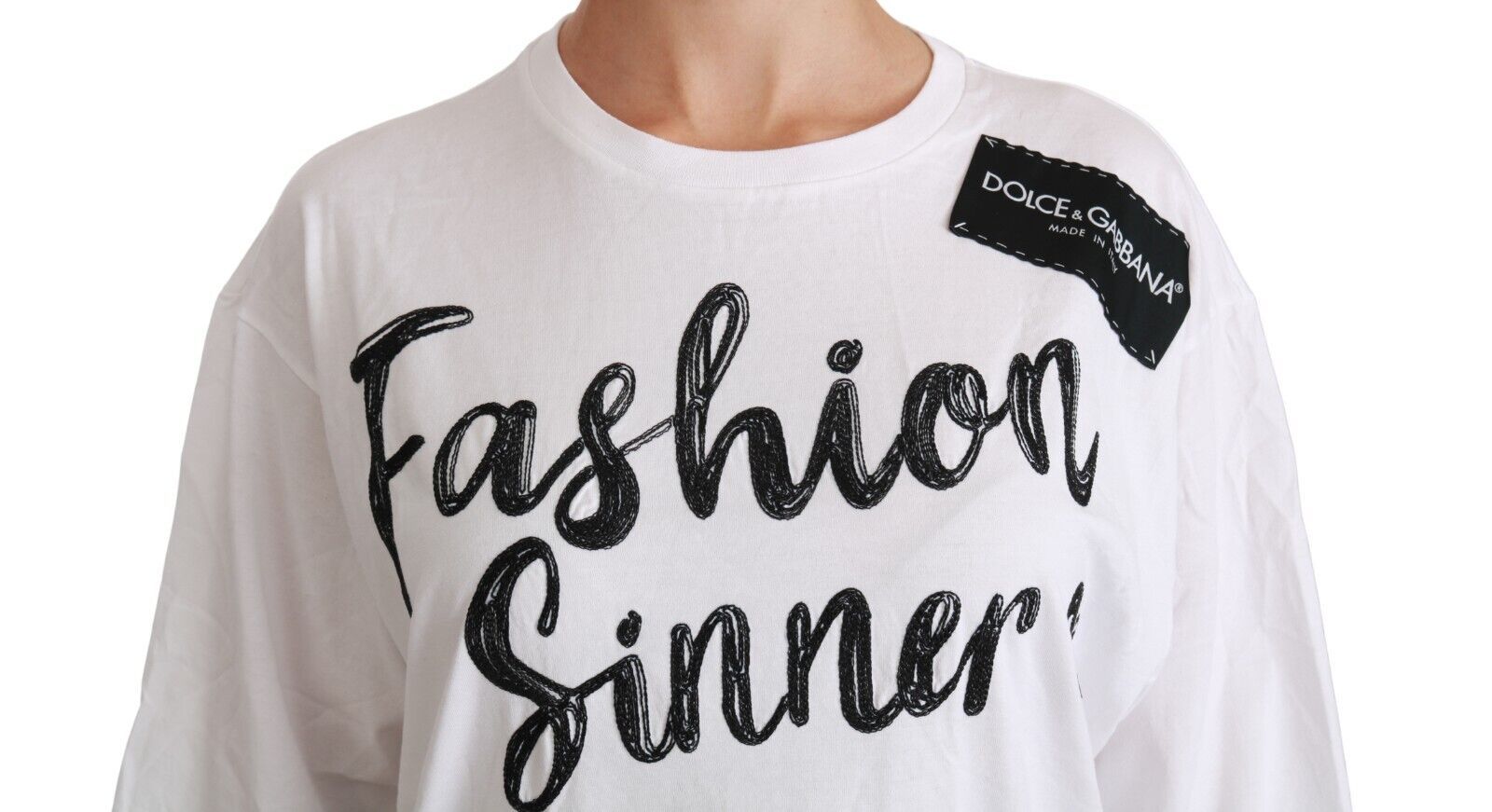 Dolce & Gabbana White Fashion Sinner Cotton Lace T-shirt Top - Whispers Of Wisdom Clothing