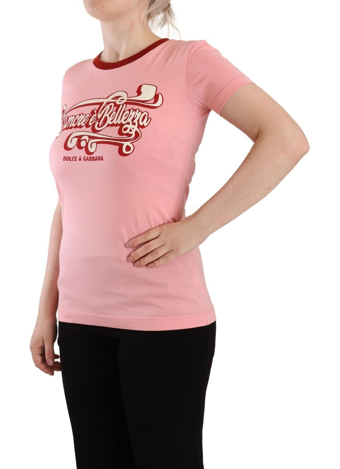 Dolce & Gabbana Pink Cotton Short Sleeves Crewneck T-shirt Top - Whispers Of Wisdom Clothing