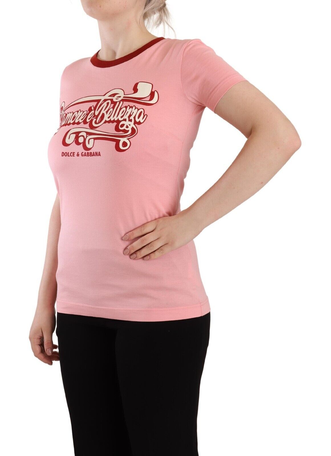 Dolce & Gabbana Pink Cotton Short Sleeves Crewneck T-shirt Top - Whispers Of Wisdom Clothing