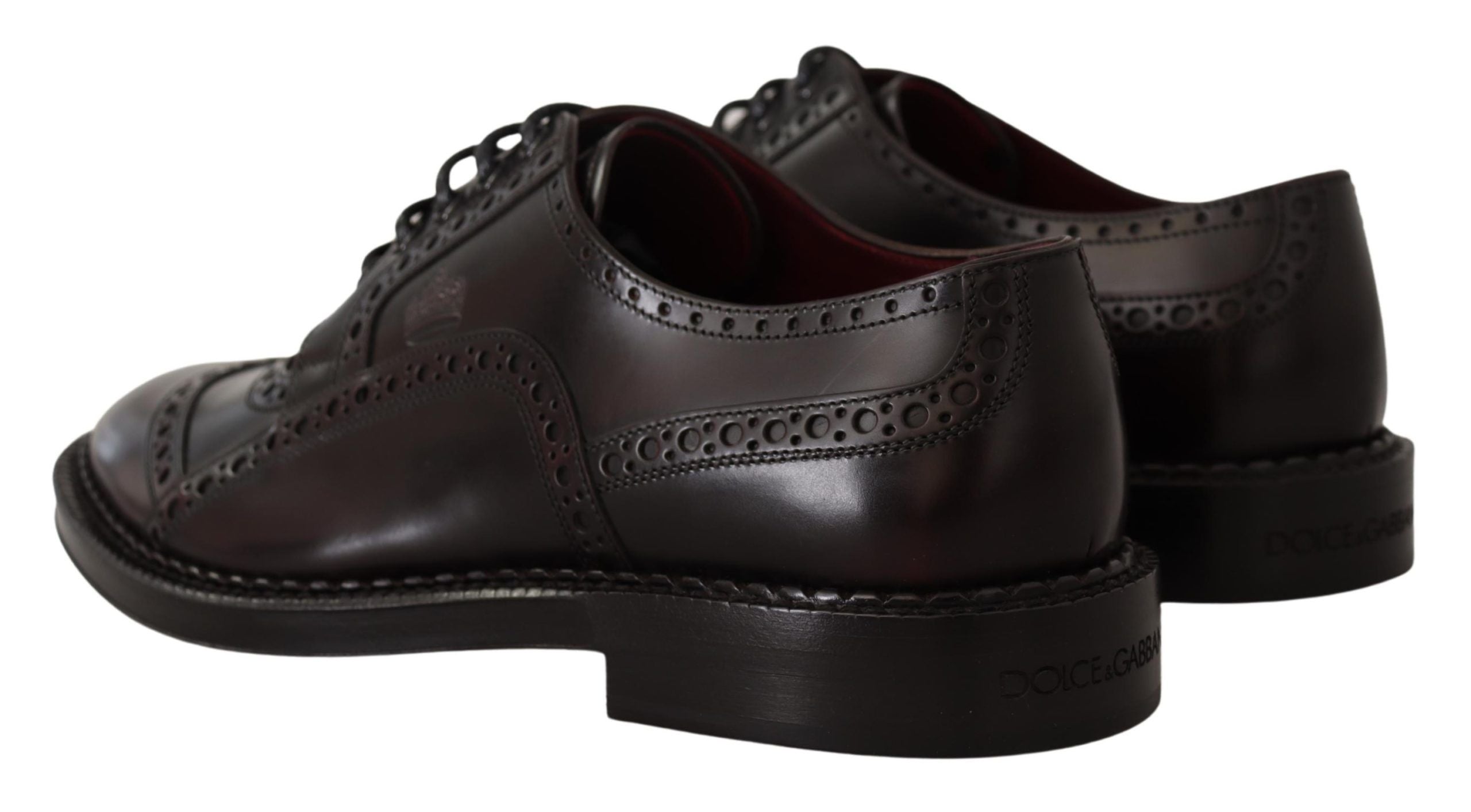 Dolce & Gabbana Purple Leather Oxford Wingtip Formal Shoes - Whispers Of Wisdom Clothing