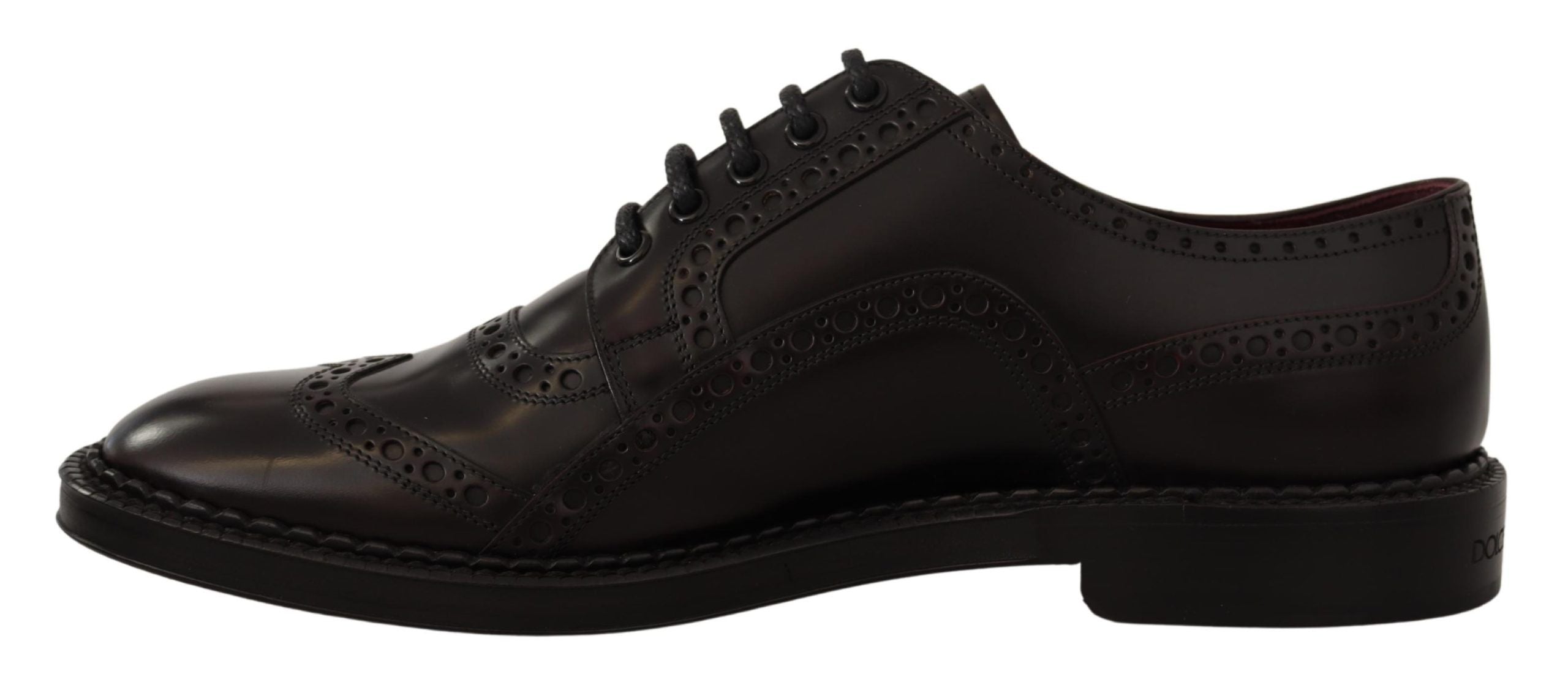 Dolce & Gabbana Purple Leather Oxford Wingtip Formal Shoes - Whispers Of Wisdom Clothing