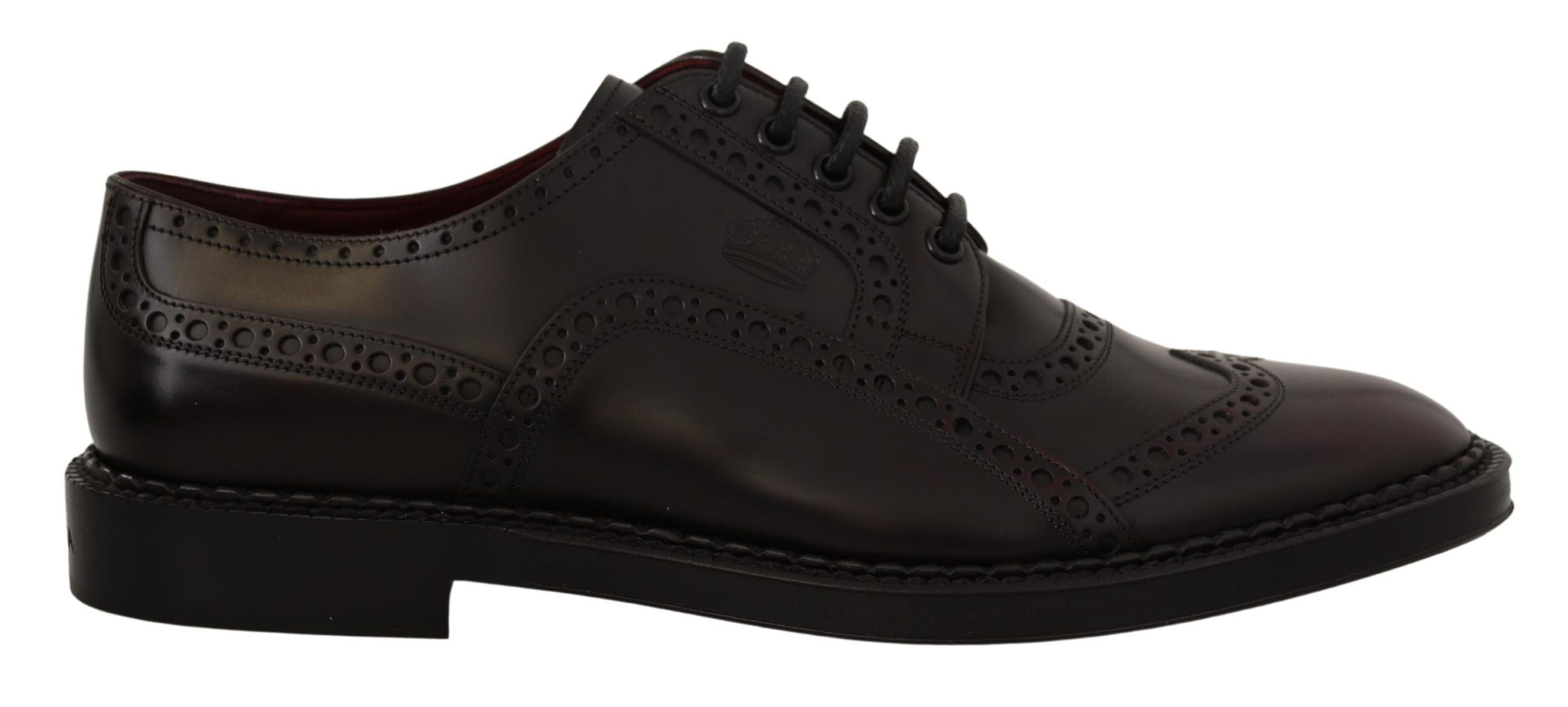 Dolce & Gabbana Purple Leather Oxford Wingtip Formal Shoes - Whispers Of Wisdom Clothing