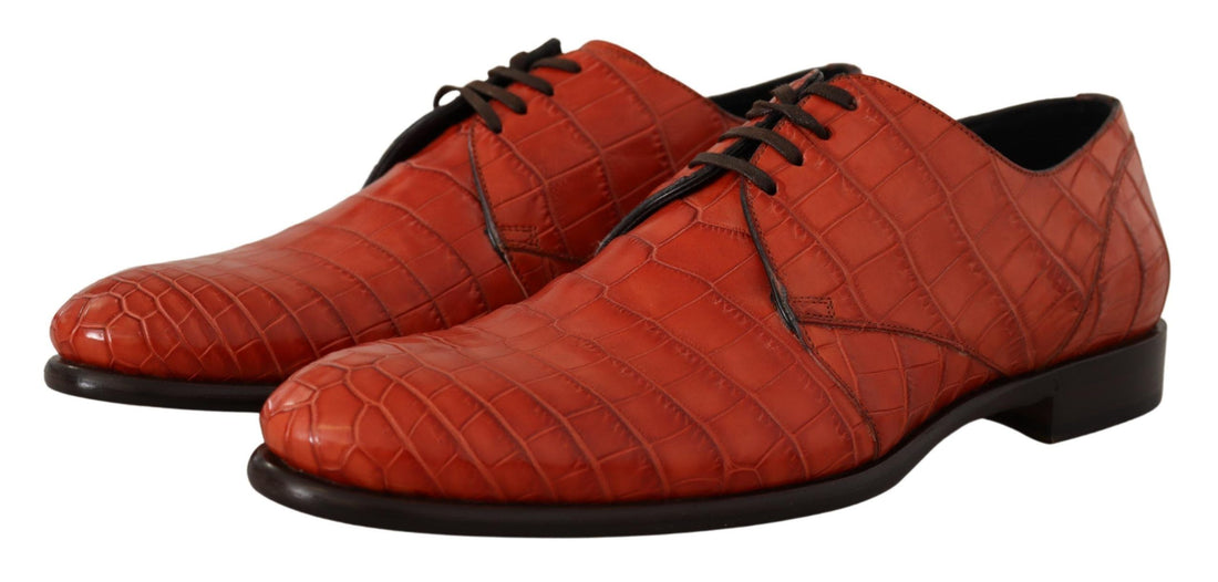 Dolce & Gabbana Orange Exotic Leather Dress Derby Shoes - Whispers Of Wisdom Clothing