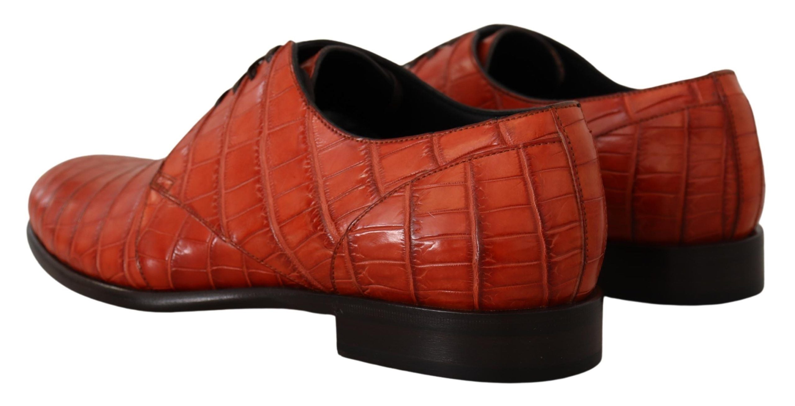 Dolce & Gabbana Orange Exotic Leather Dress Derby Shoes - Whispers Of Wisdom Clothing