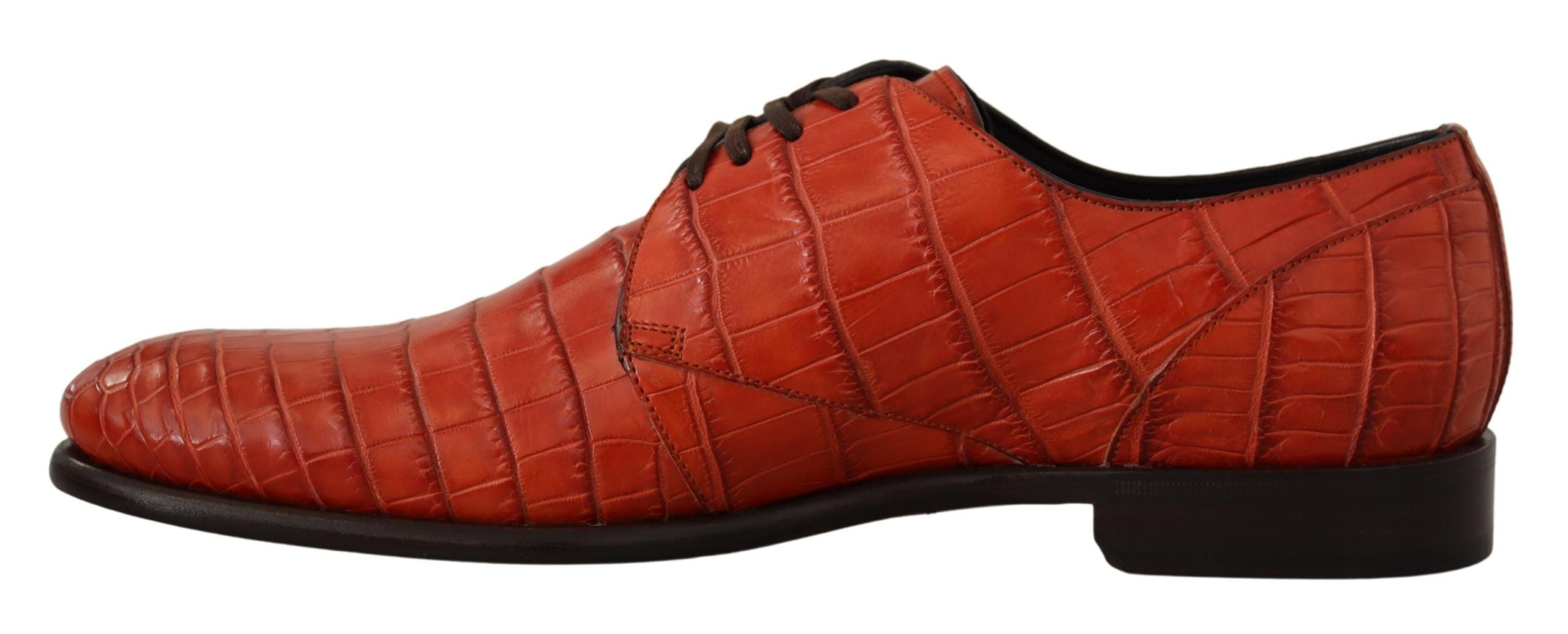 Dolce & Gabbana Orange Exotic Leather Dress Derby Shoes - Whispers Of Wisdom Clothing
