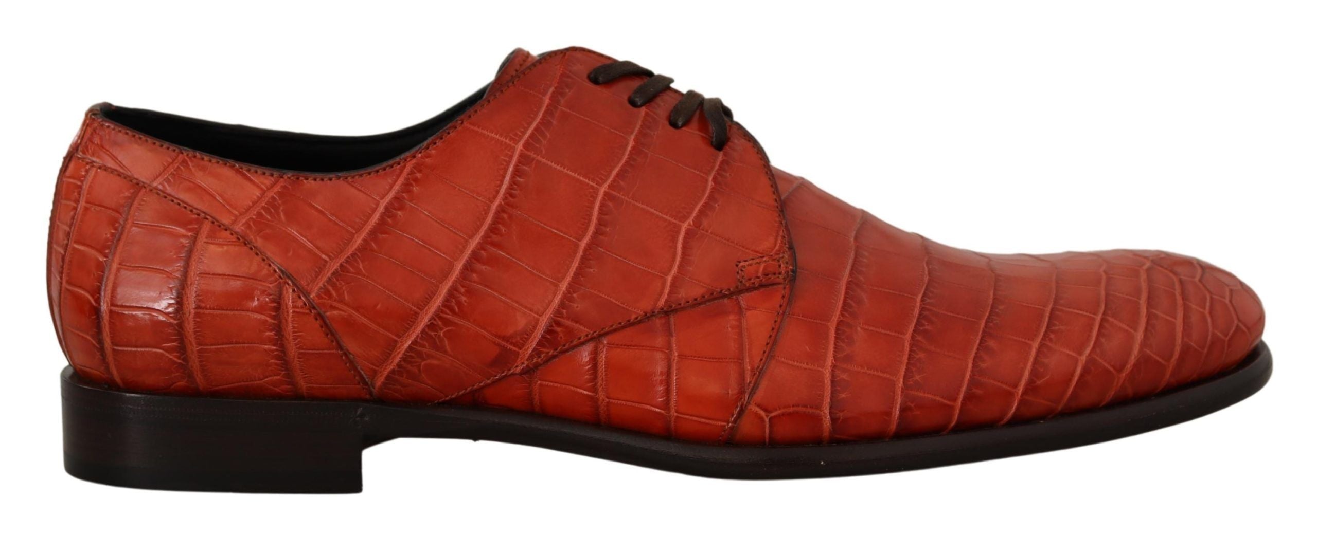 Dolce & Gabbana Orange Exotic Leather Dress Derby Shoes - Whispers Of Wisdom Clothing