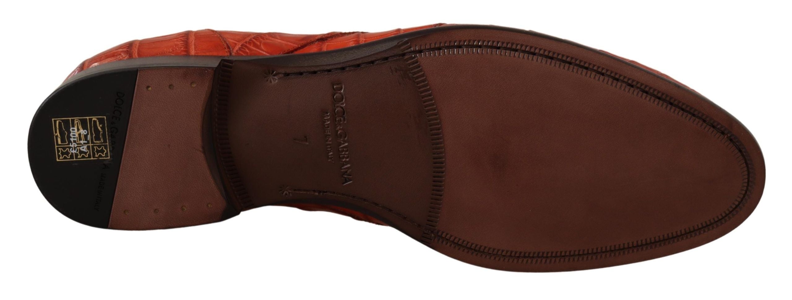Dolce & Gabbana Orange Exotic Leather Dress Derby Shoes - Whispers Of Wisdom Clothing
