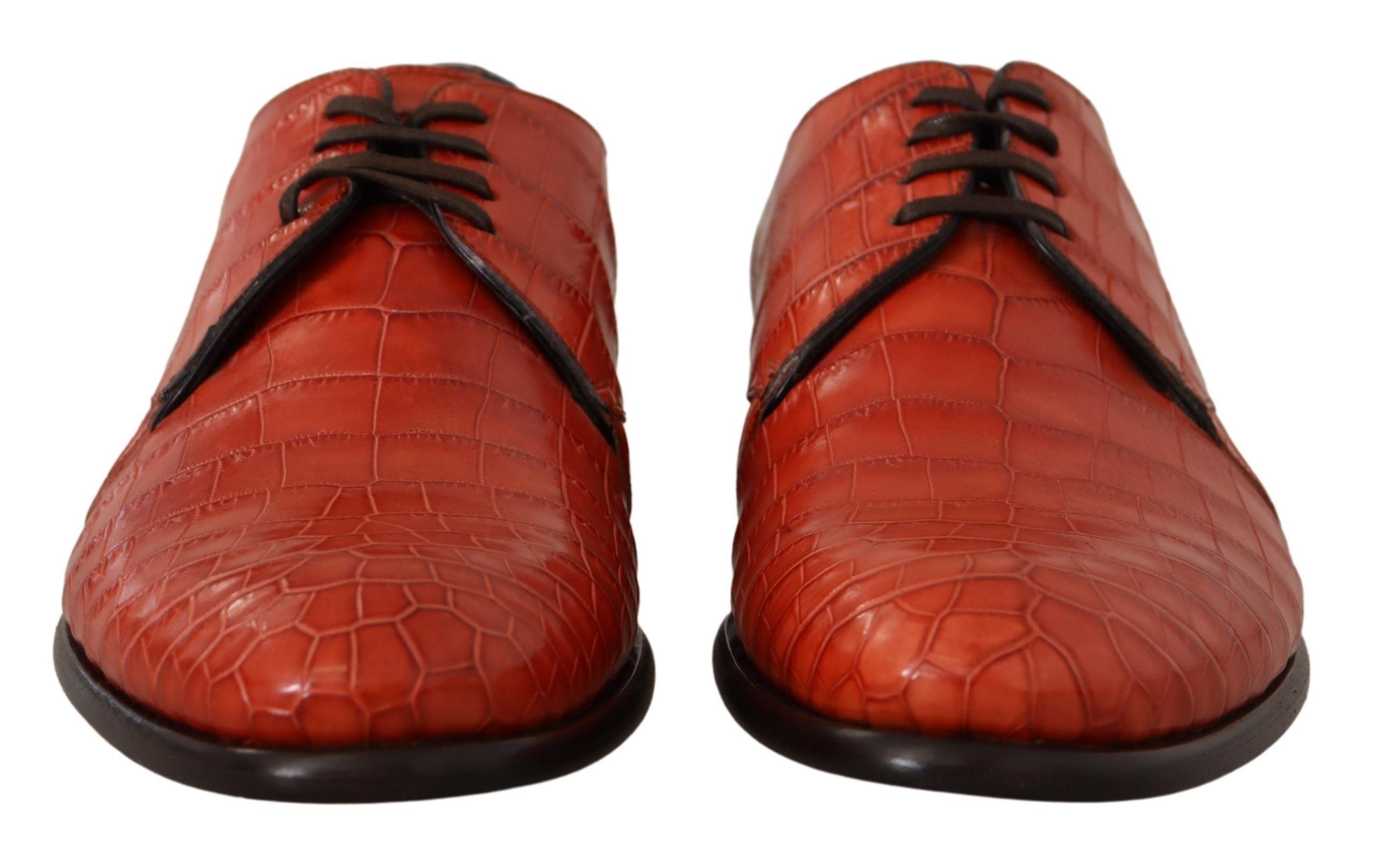 Dolce & Gabbana Orange Exotic Leather Dress Derby Shoes - Whispers Of Wisdom Clothing