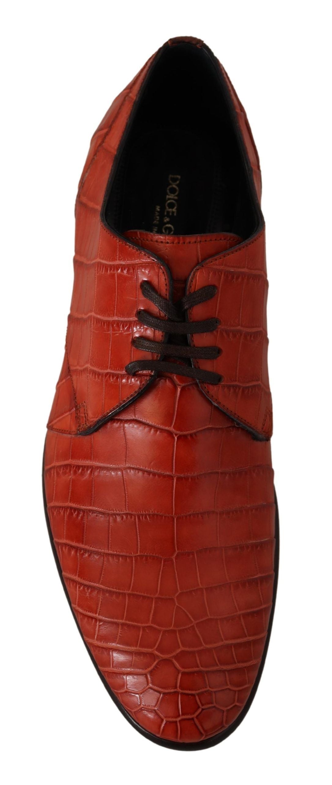 Dolce & Gabbana Orange Exotic Leather Dress Derby Shoes - Whispers Of Wisdom Clothing