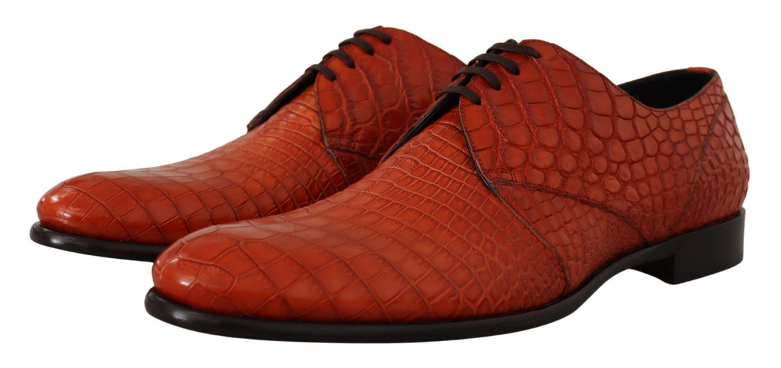 Dolce & Gabbana Orange Exotic Leather Dress Derby Shoes - Whispers Of Wisdom Clothing