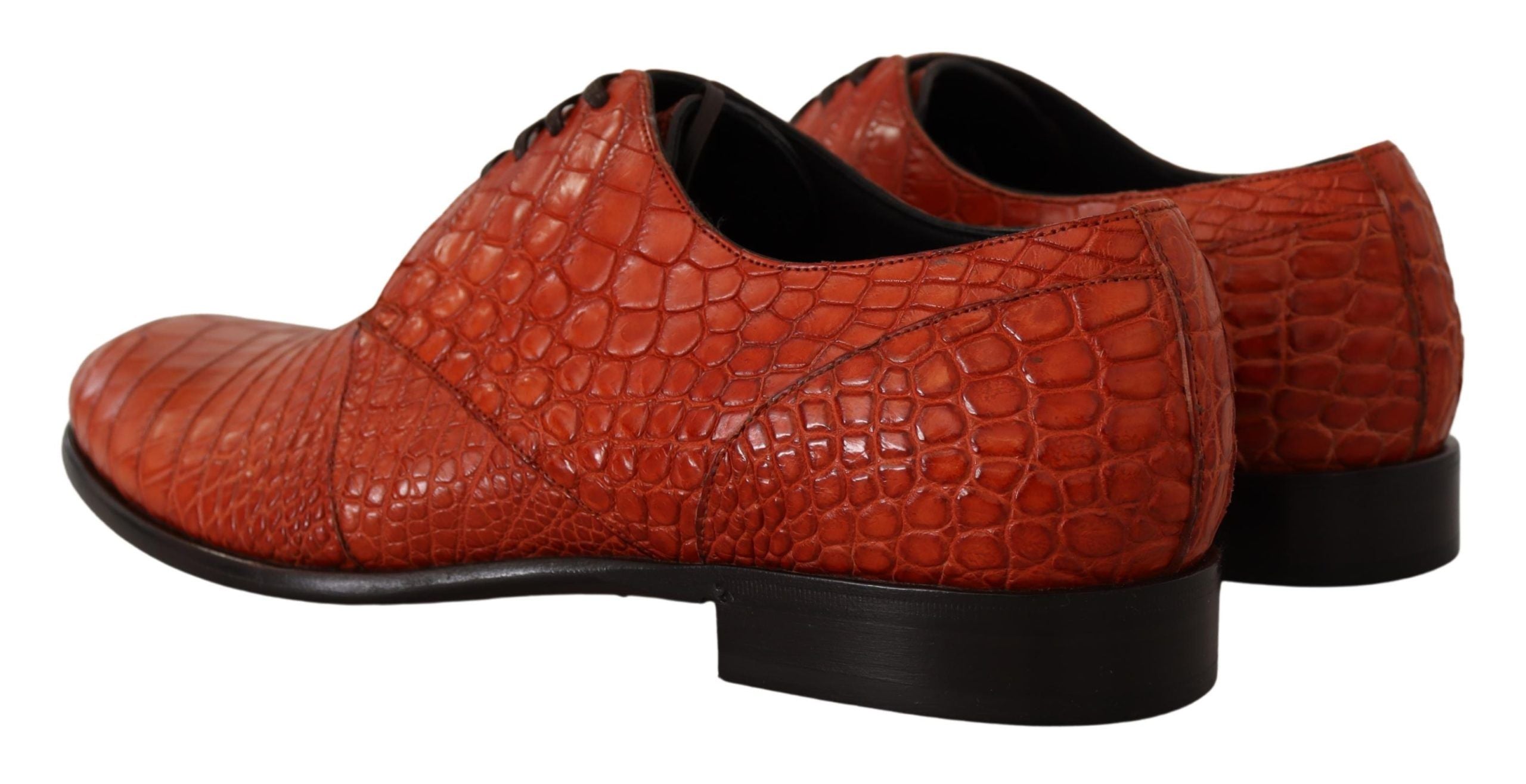 Dolce & Gabbana Orange Exotic Leather Dress Derby Shoes - Whispers Of Wisdom Clothing