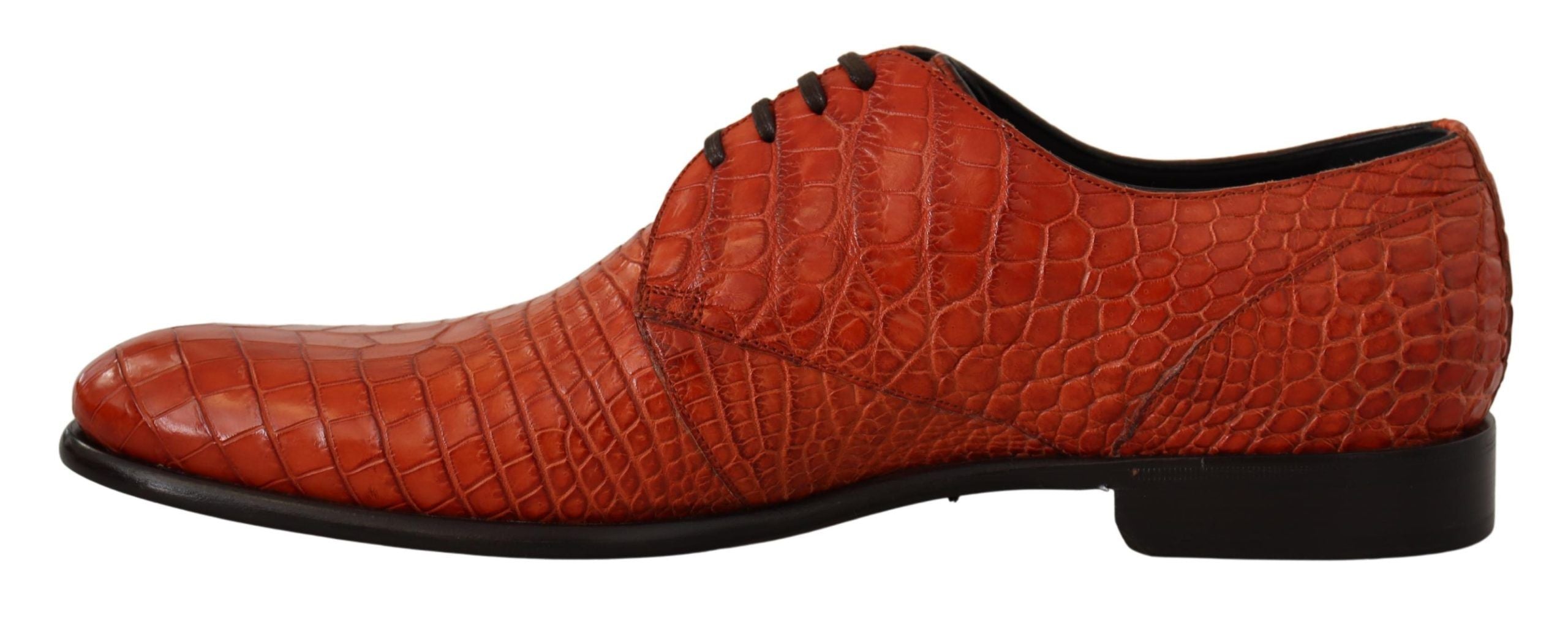 Dolce & Gabbana Orange Exotic Leather Dress Derby Shoes - Whispers Of Wisdom Clothing