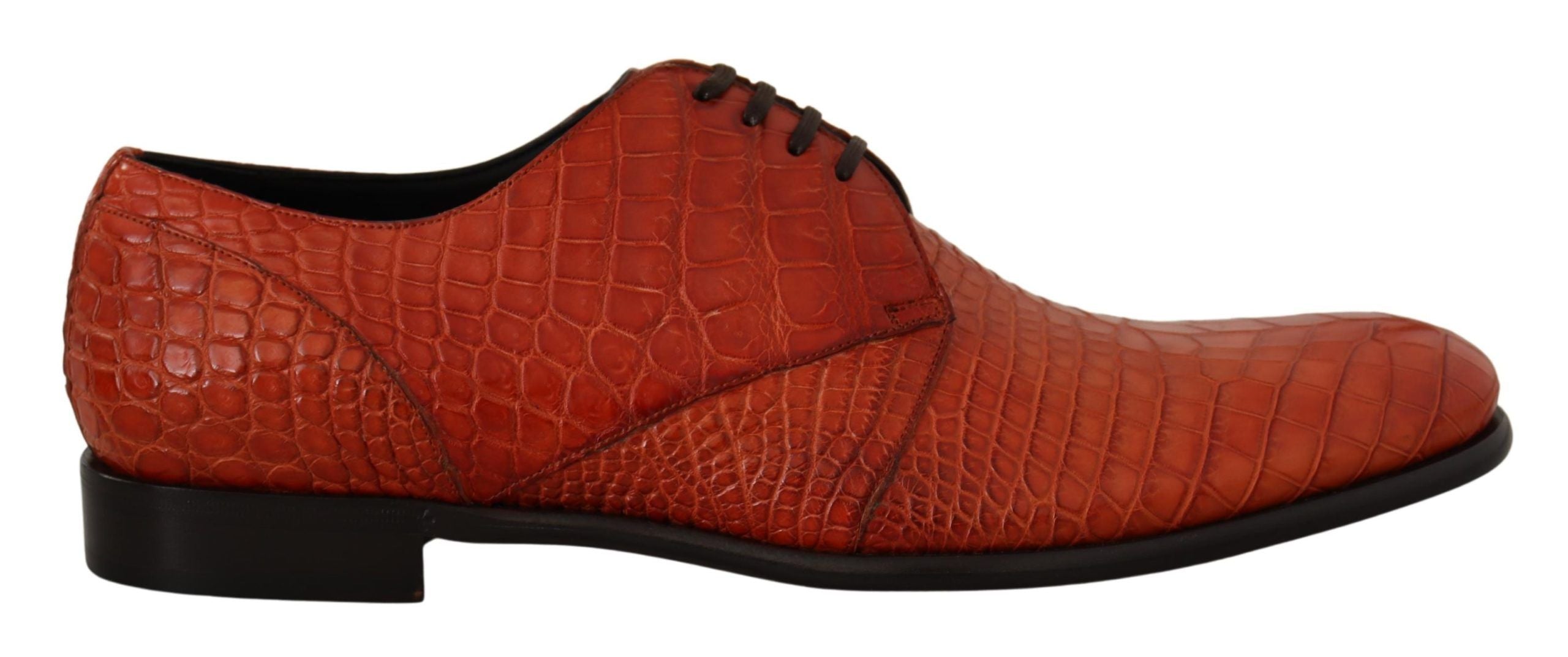 Dolce & Gabbana Orange Exotic Leather Dress Derby Shoes - Whispers Of Wisdom Clothing