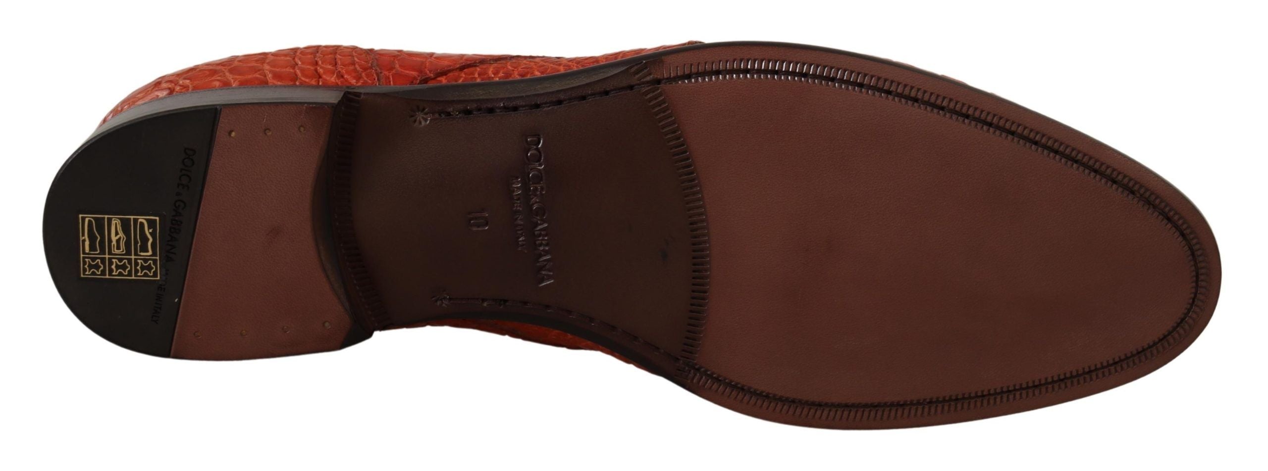 Dolce & Gabbana Orange Exotic Leather Dress Derby Shoes - Whispers Of Wisdom Clothing
