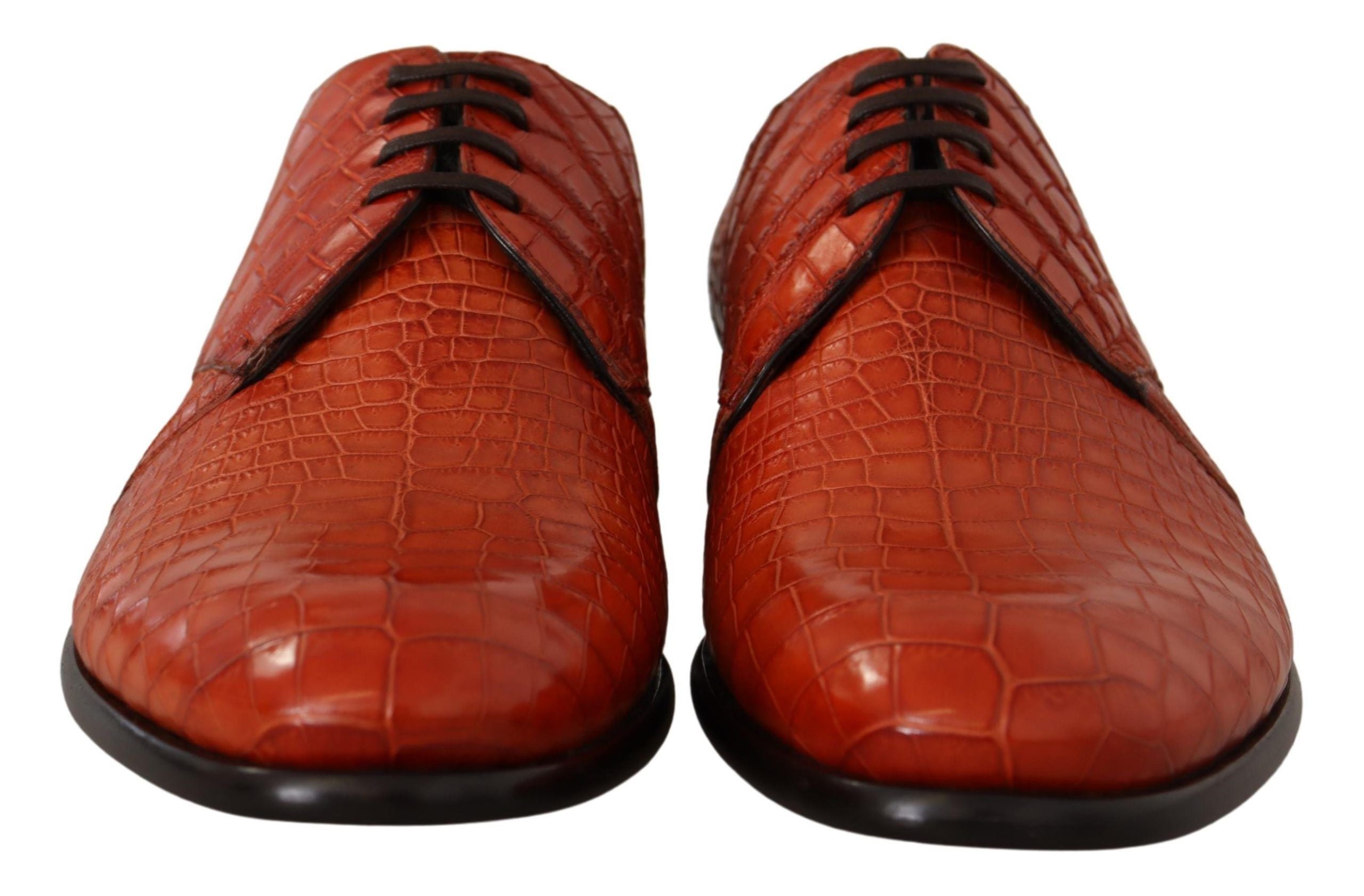 Dolce & Gabbana Orange Exotic Leather Dress Derby Shoes - Whispers Of Wisdom Clothing