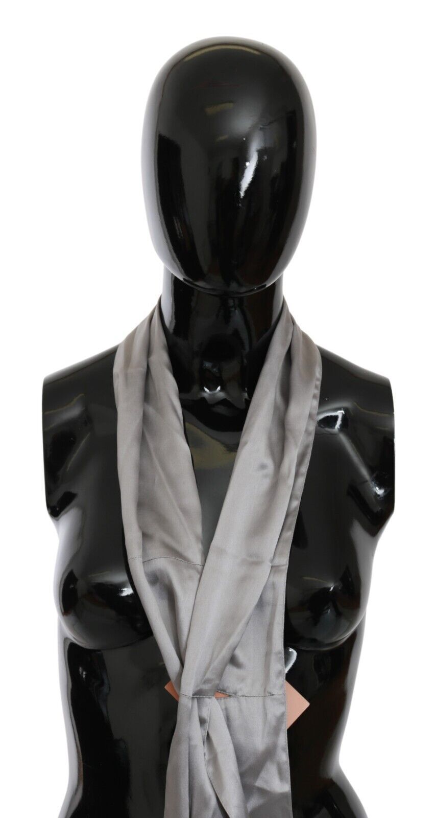 Ermanno Scervino Metallic Silver Silk Neck Wrap Shawl Scarf - Whispers Of Wisdom Clothing