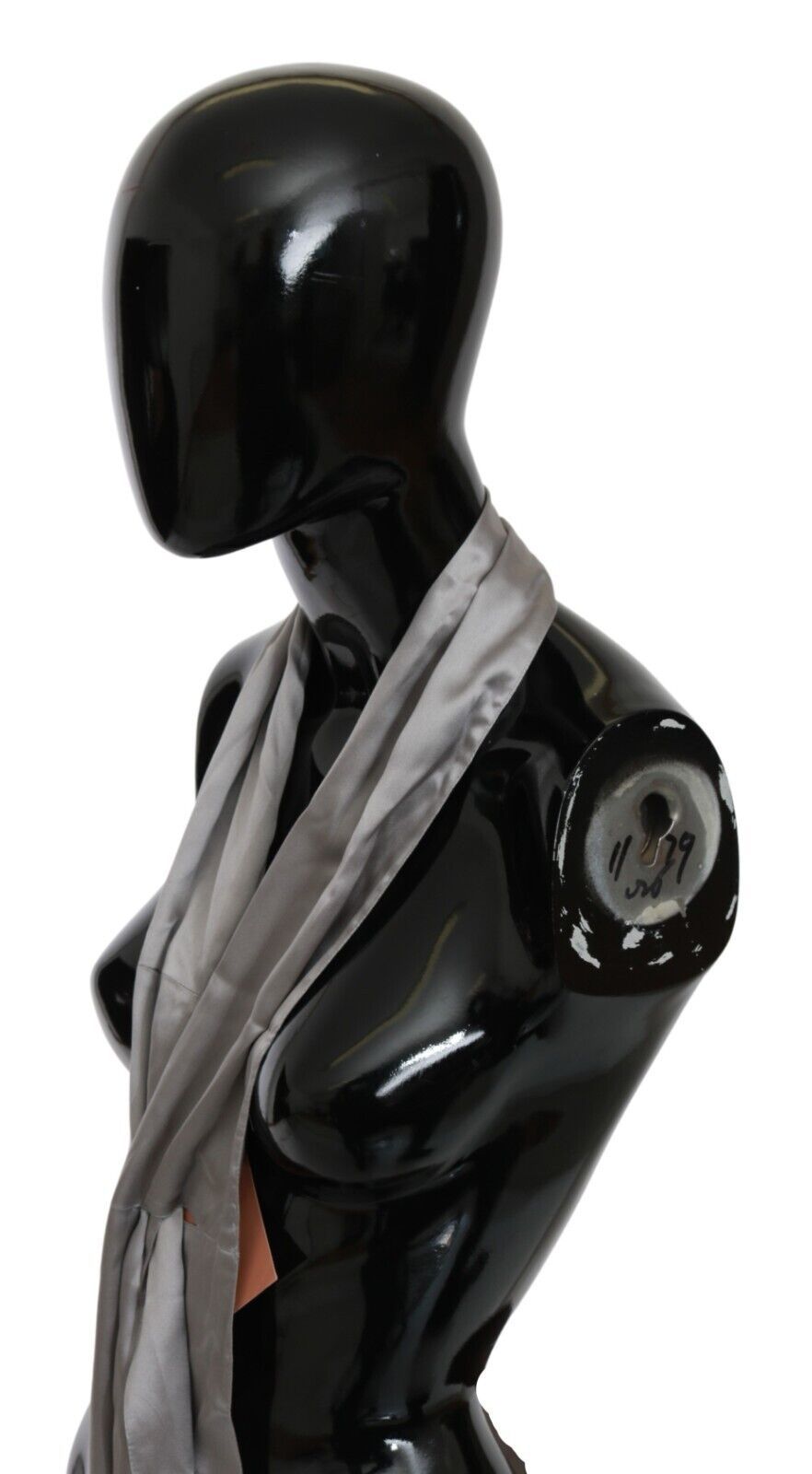 Ermanno Scervino Metallic Silver Silk Neck Wrap Shawl Scarf - Whispers Of Wisdom Clothing