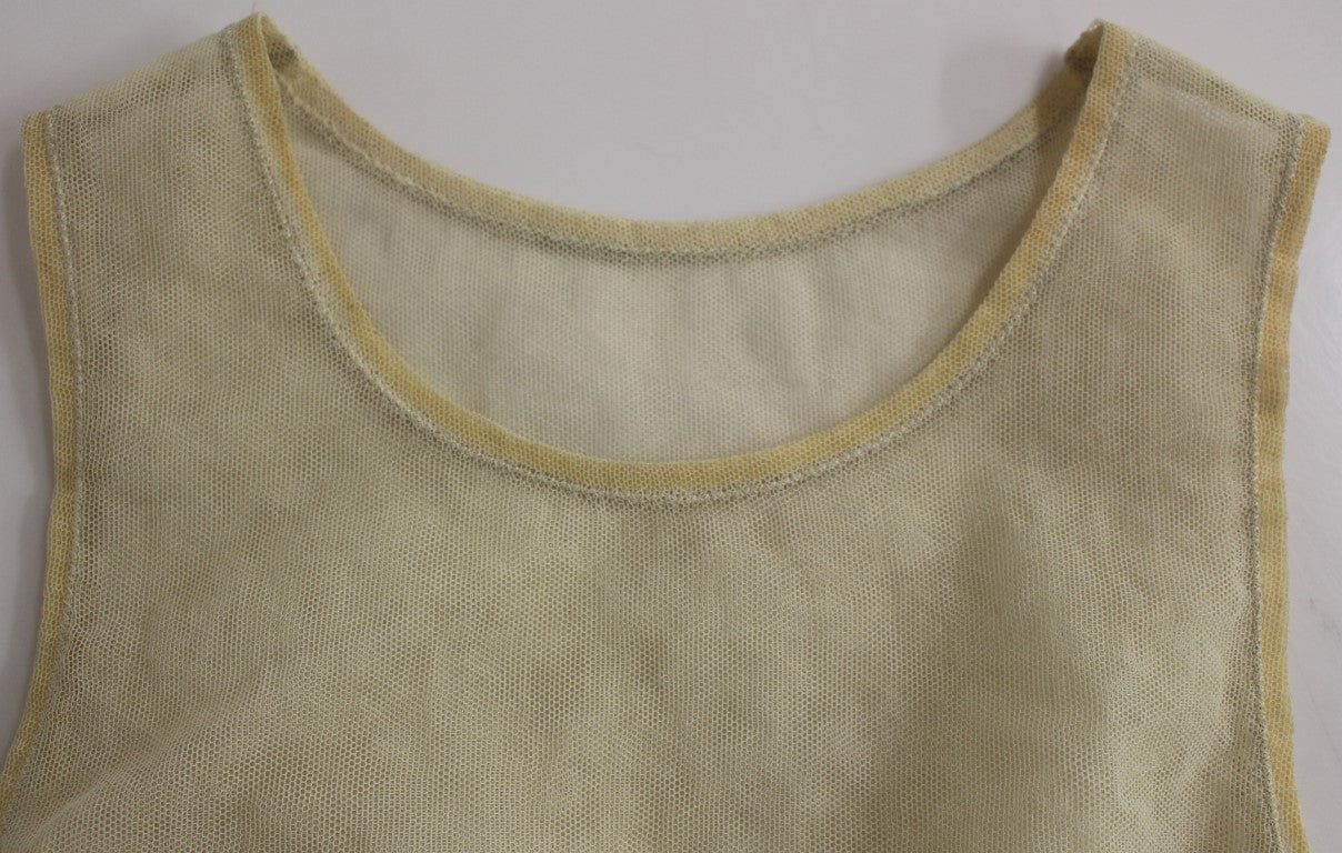 Dolce & Gabbana Beige Sleeveless Cotton Top Tank Blouse - Whispers Of Wisdom Clothing