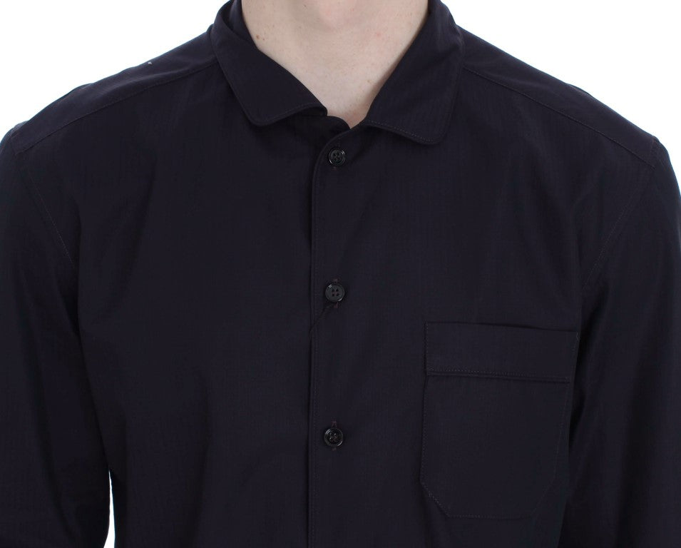 Dolce & Gabbana Purple Striped Cotton Pajama Lounge Shirt - Whispers Of Wisdom Clothing
