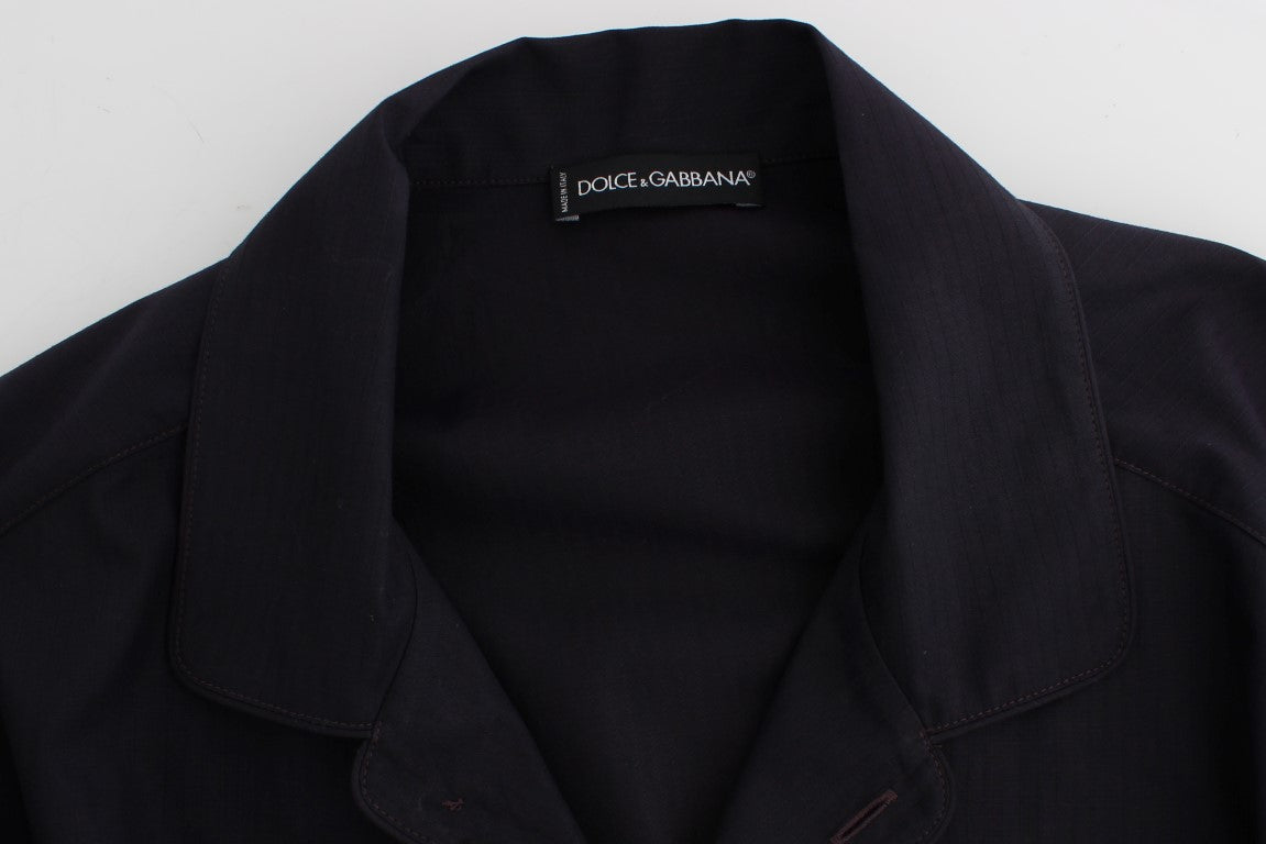 Dolce & Gabbana Purple Striped Cotton Pajama Lounge Shirt - Whispers Of Wisdom Clothing