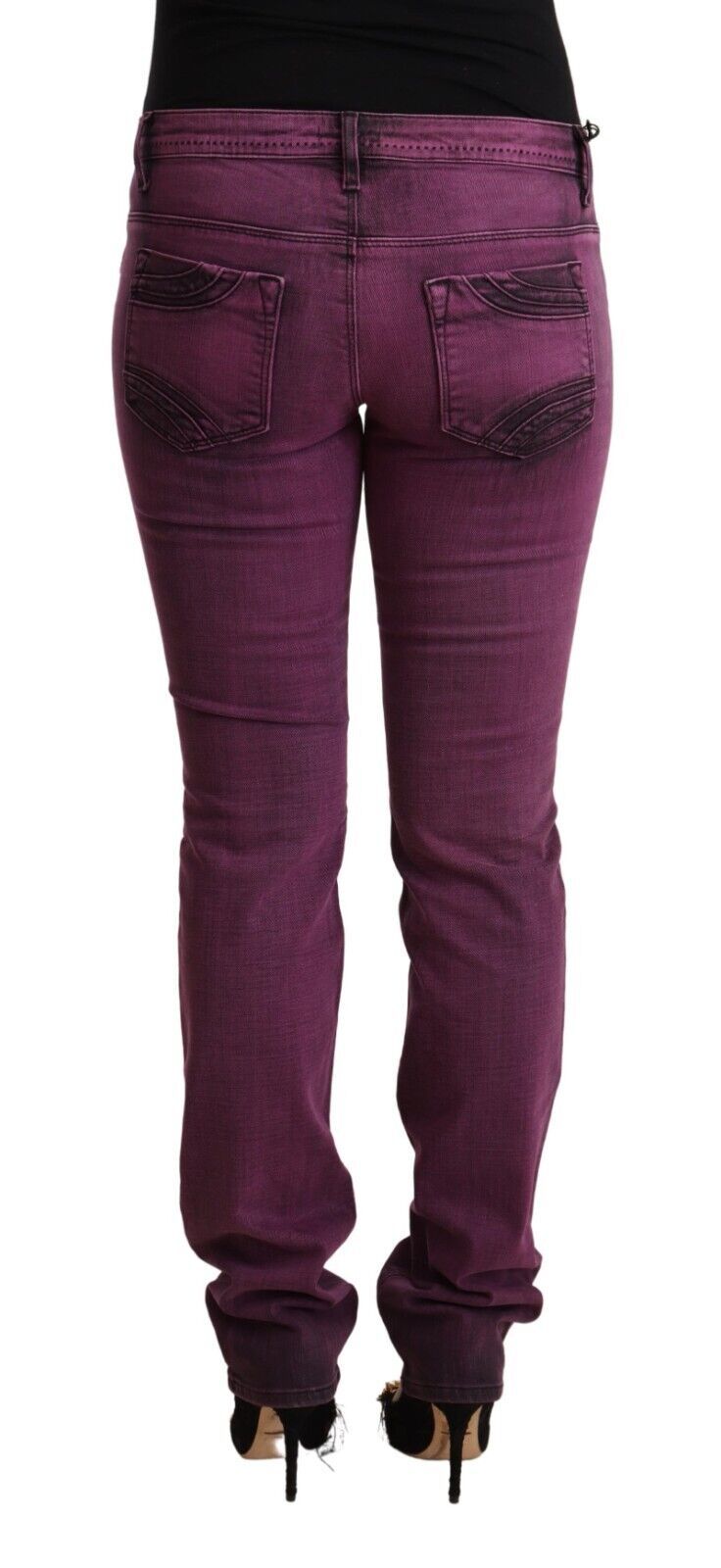 Costume National Purple Cotton Stretch Slim Fit Denim Jeans - Whispers Of Wisdom Clothing