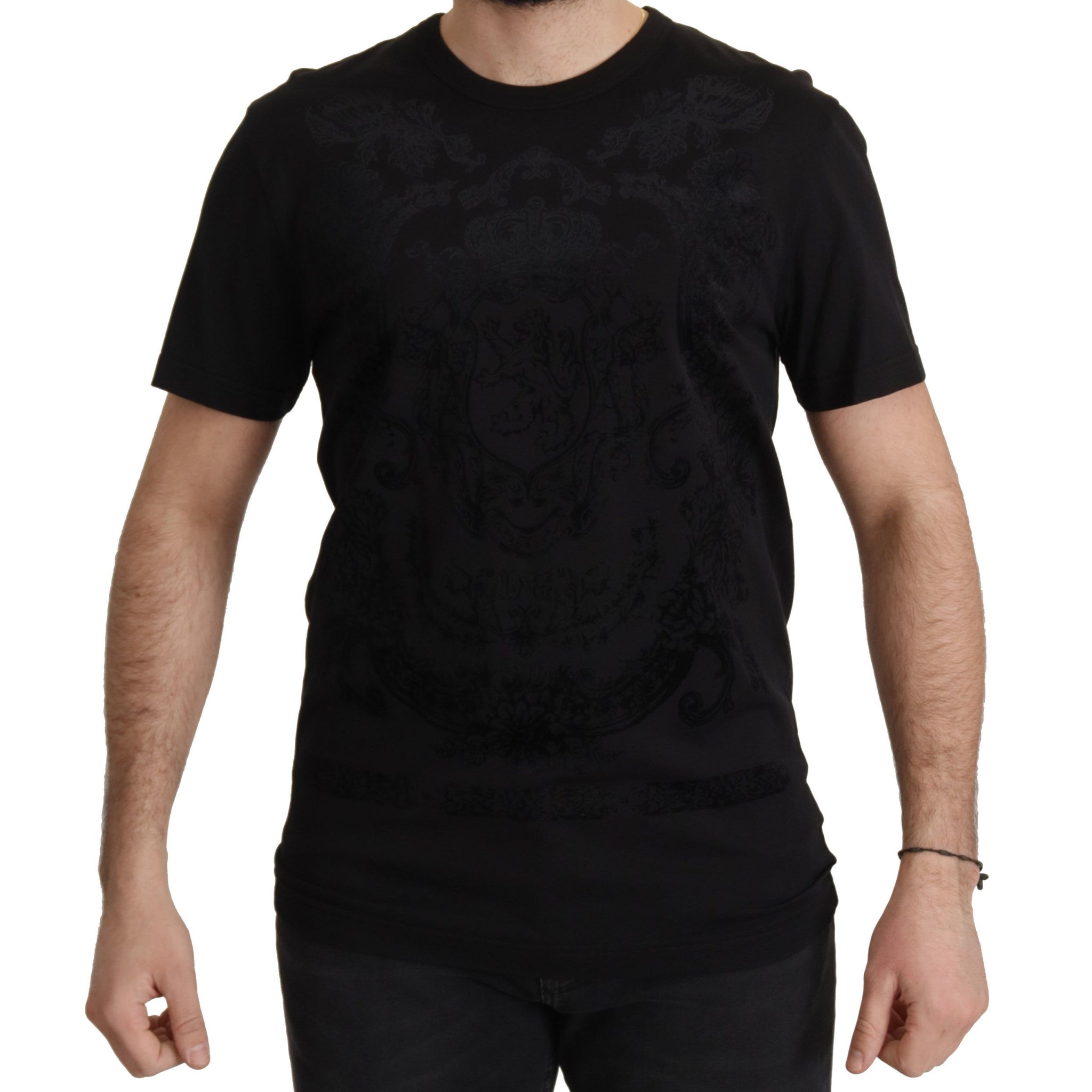 Dolce & Gabbana Black DG Baroque Cotton Crewneck T-shirt