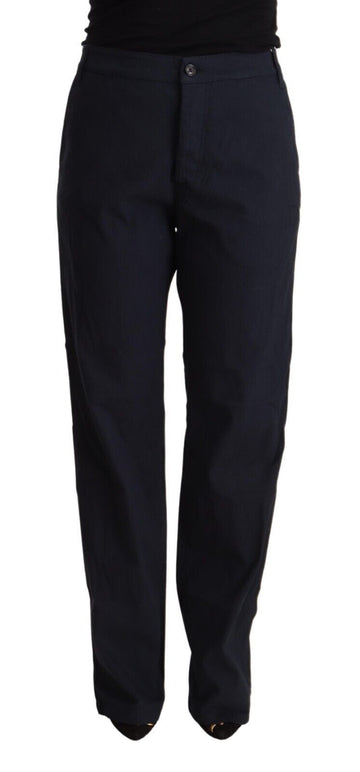 Exte Black High Waist Tapered Cotton Pants